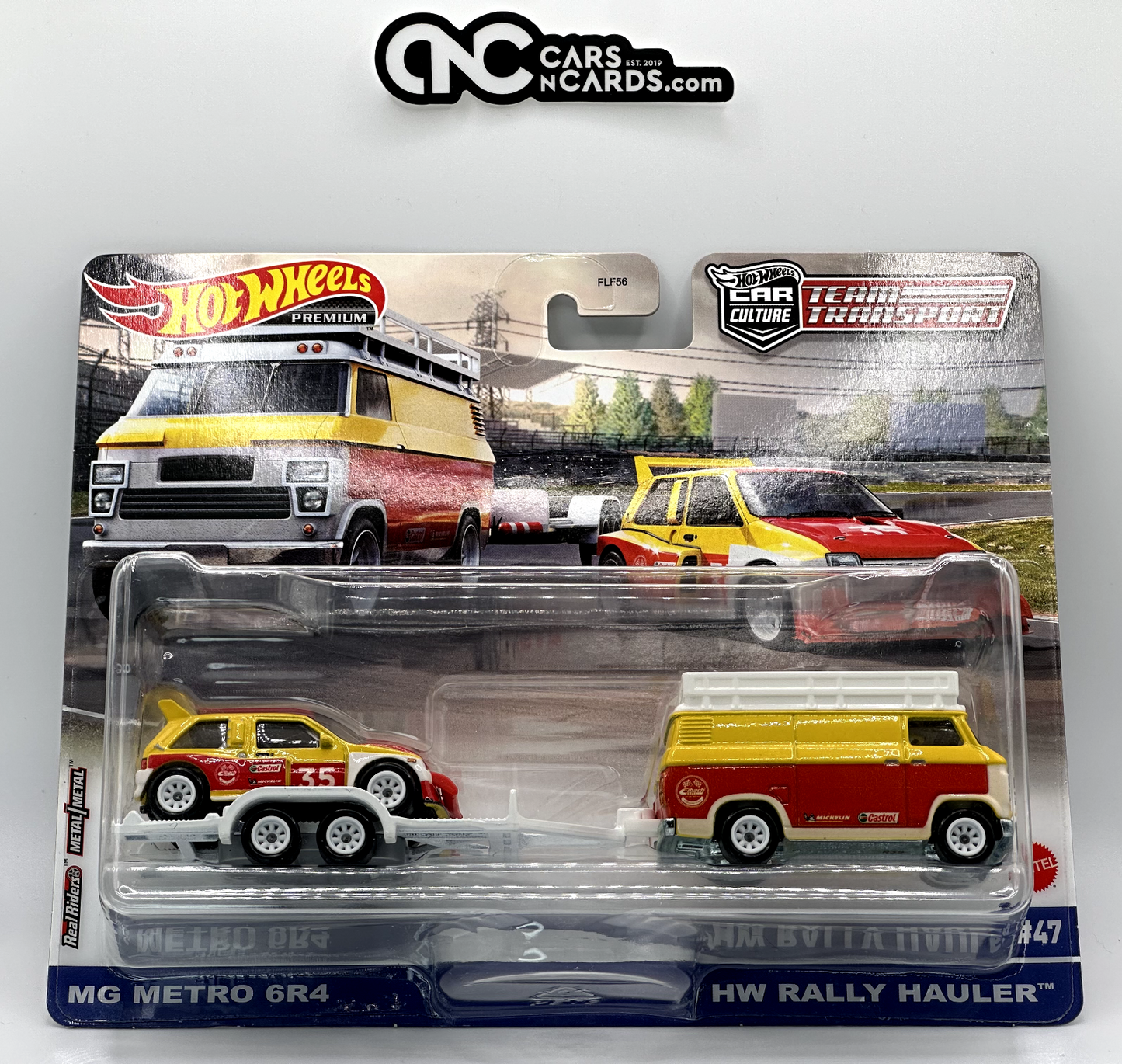 2022 Hot Wheels Premium Team Transport MG METRO 6R4 HW Rally Hauler Card Damage