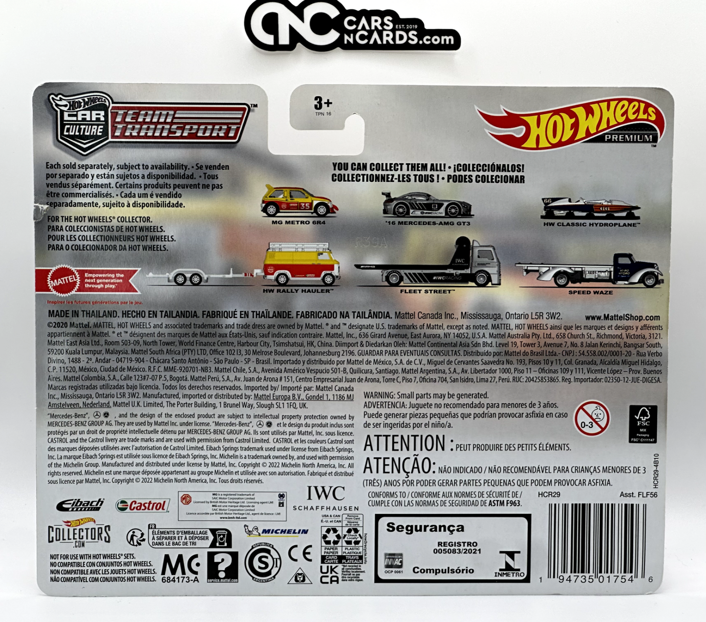 2022 Hot Wheels Premium Team Transport MG METRO 6R4 HW Rally Hauler Card Damage