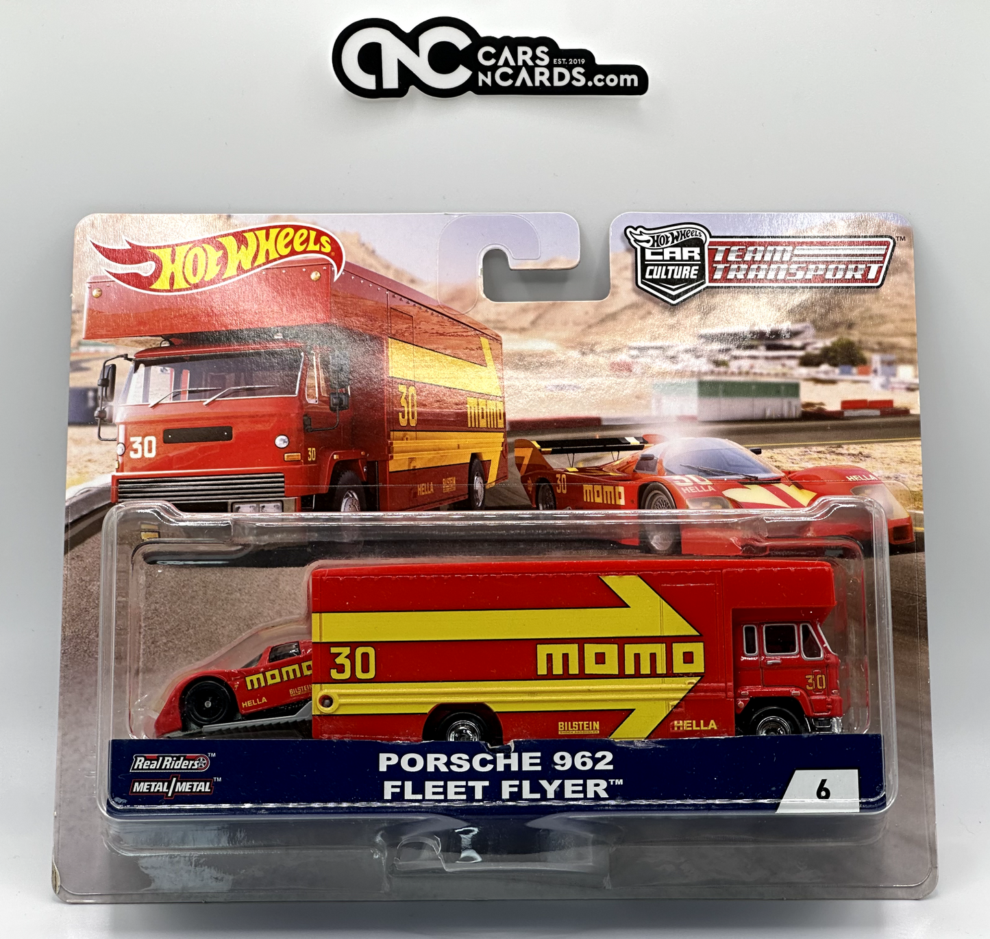 2018 Hot Wheels Premium Team Transport #6 Porsche 962 (Cracked Blister)