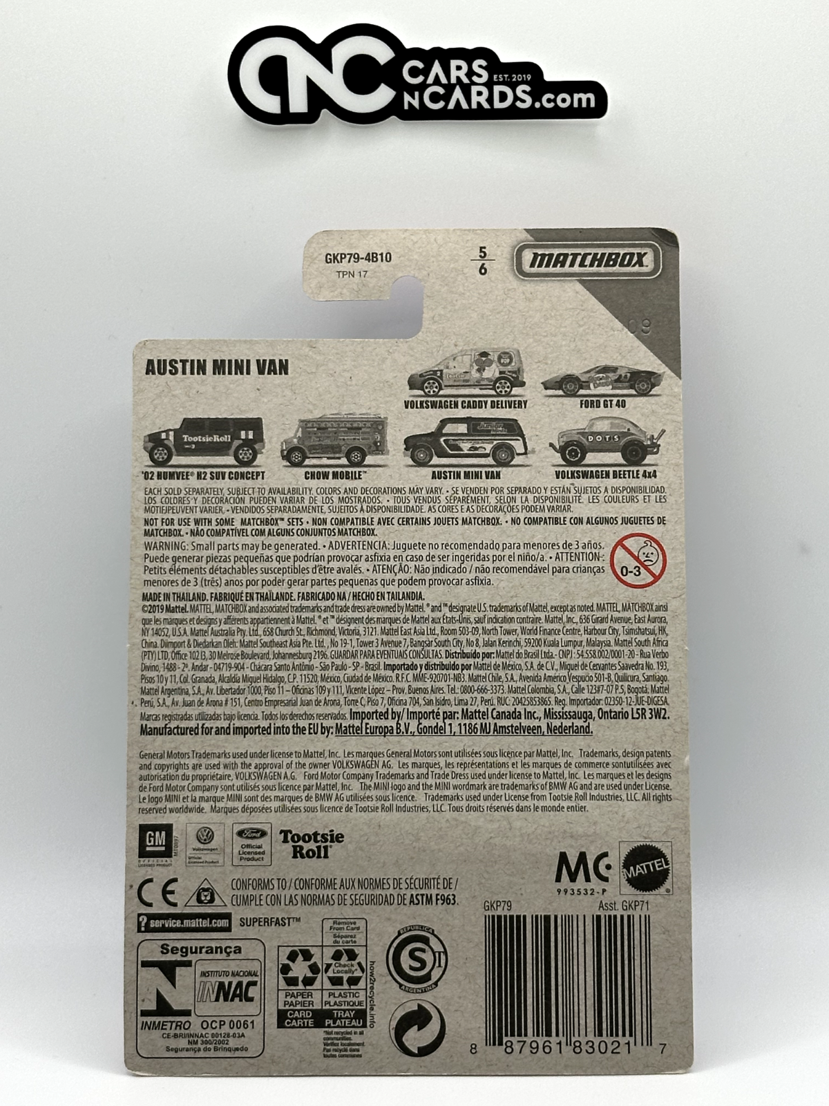 2019 Matchbox Junior Mints 5/6 Austin Mini Van