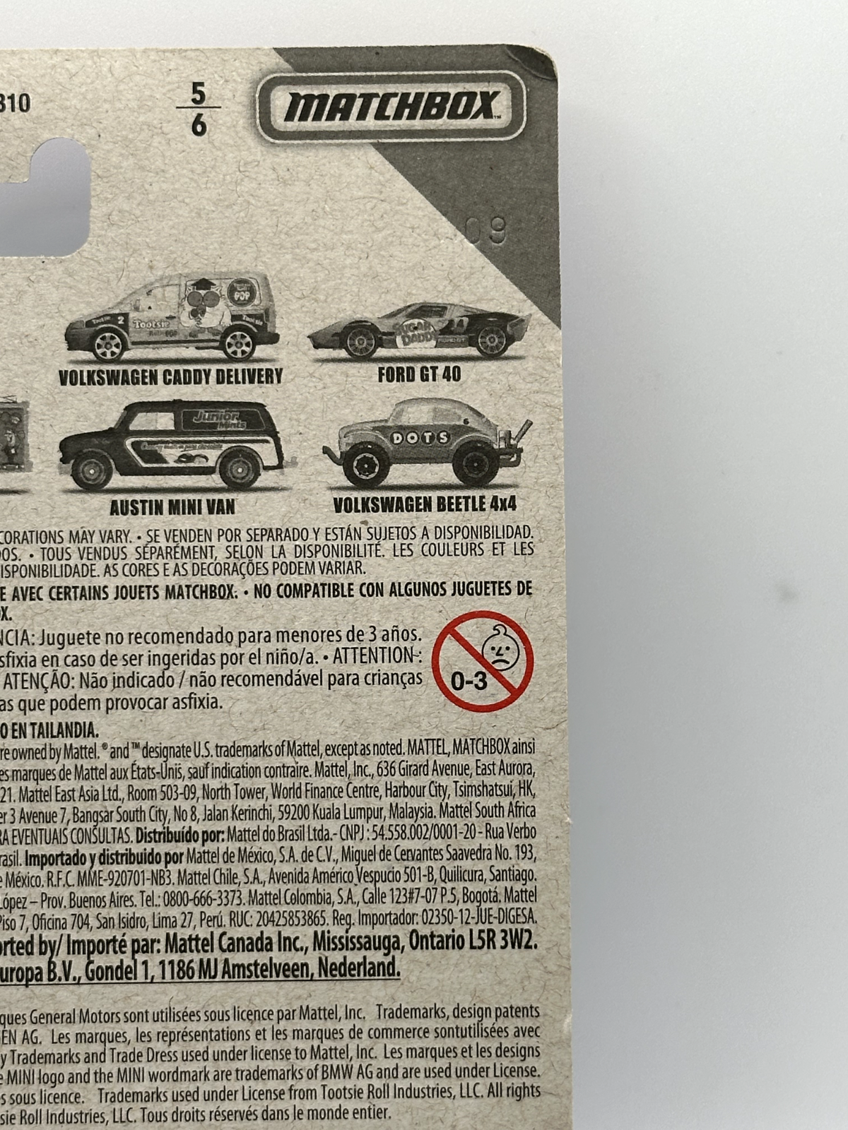 2019 Matchbox Junior Mints 5/6 Austin Mini Van