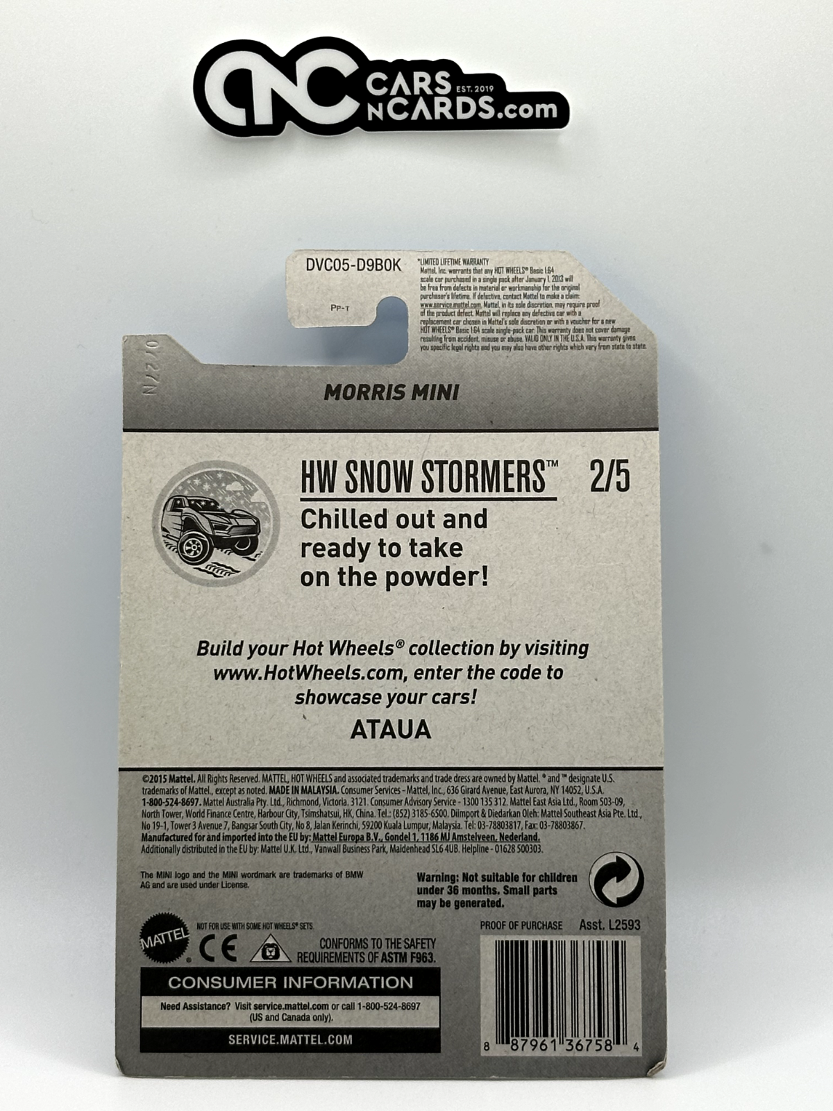2017 Hot Wheels HW Snow Stormers 2/5 Morris Mini Light Blue (Soft Corner)