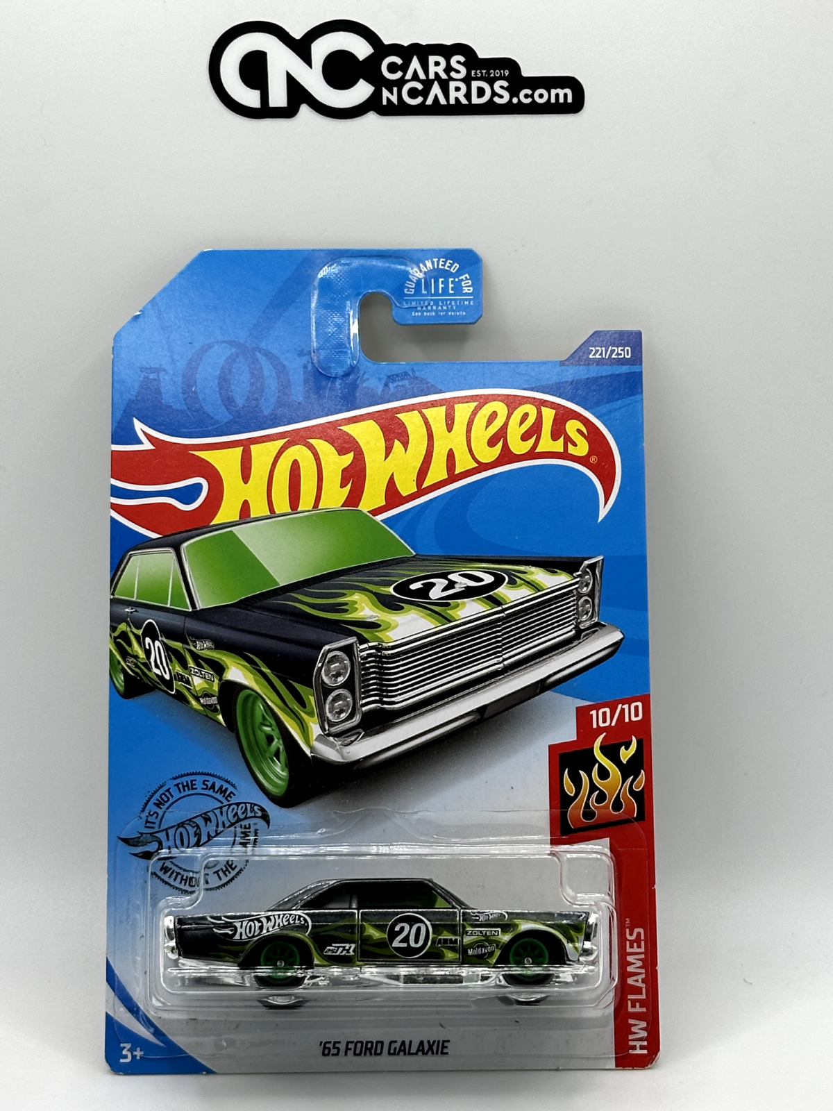 2020 Hot Wheels Super Treasure Hunt HW Flames '65 Ford Galaxie With Protector