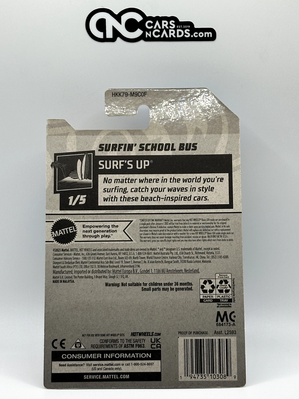 2023 Hot Wheels RLC Factory Sealed Surf's Up 1/5 Surfin' School Bus Teal