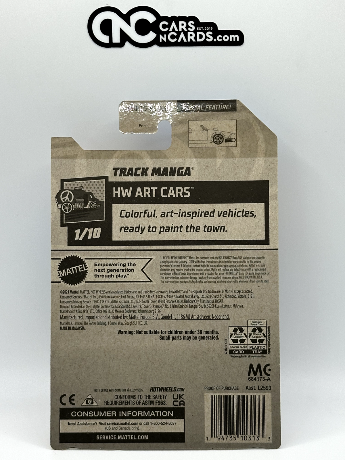 2023 Hot Wheels RLC Factory Sealed HW Art Cars 1/10 Track Manga Red