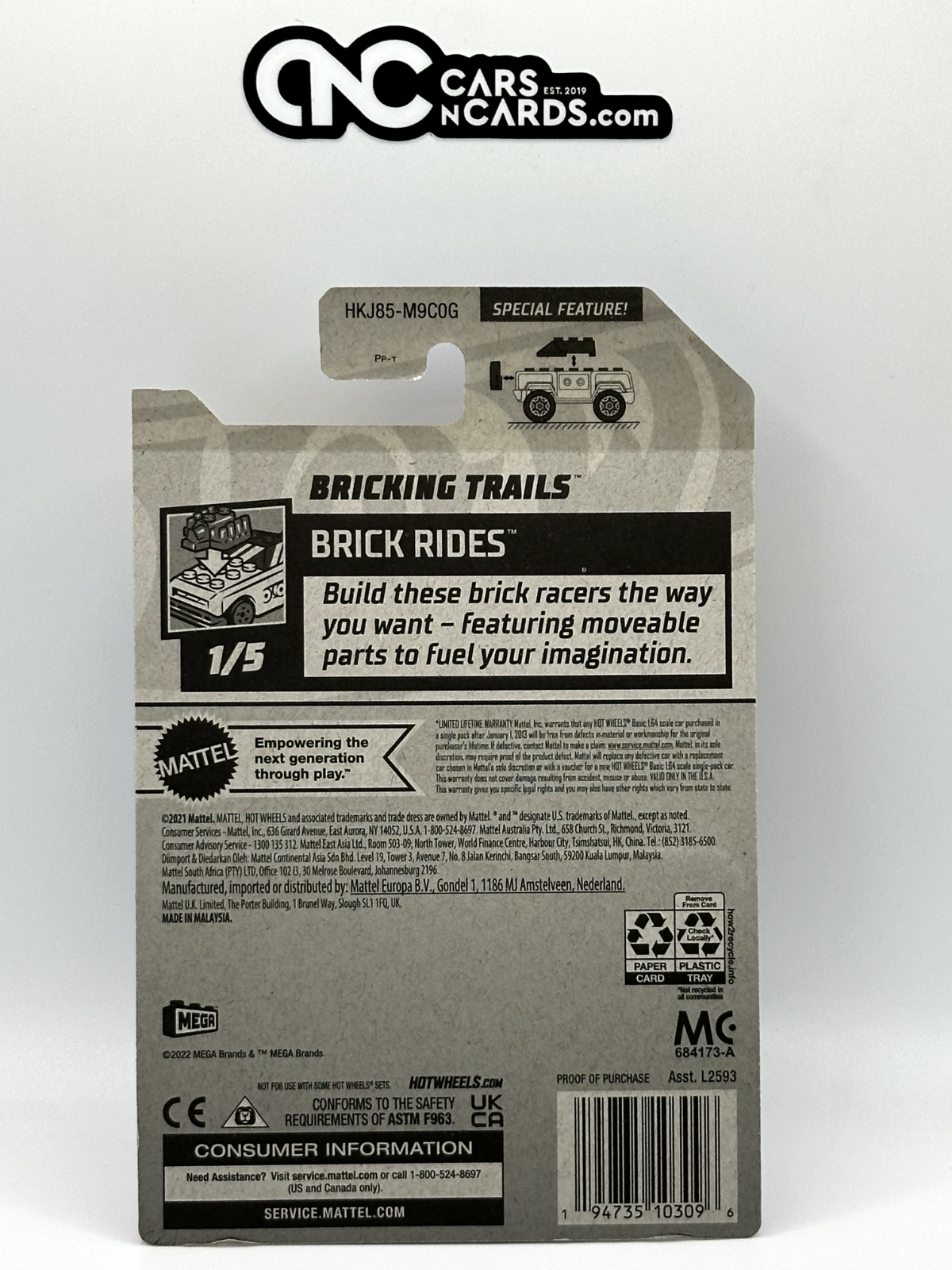 2023 Hot Wheels RLC Factory Sealed Brick Rides 1/5 Bricking Trails Black