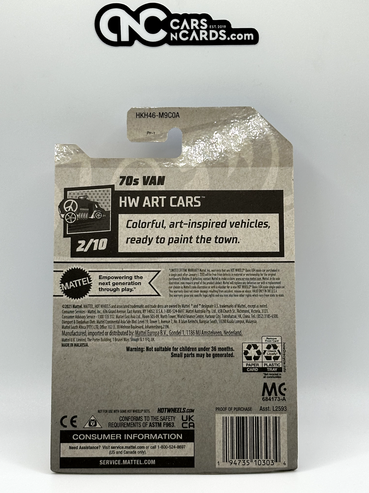 2023 Hot Wheels RLC Factory Sealed HW Art Cars 2/10 70s Van White (Card Damage)