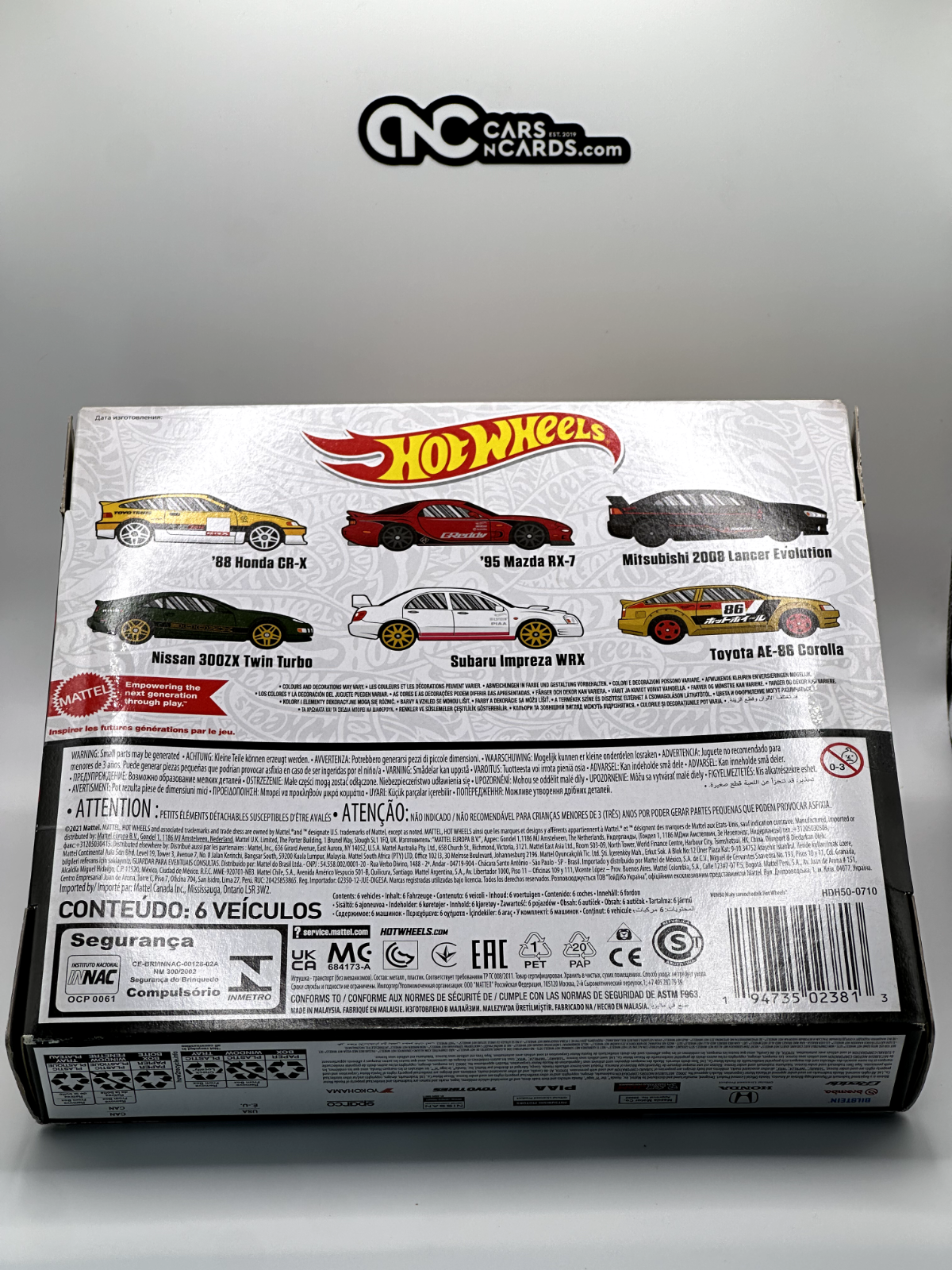 2022 Hot Wheels JDM 6 Car Multipack Honda/Mazda/Toyota/Subaru/Nissan/Mitsubishi