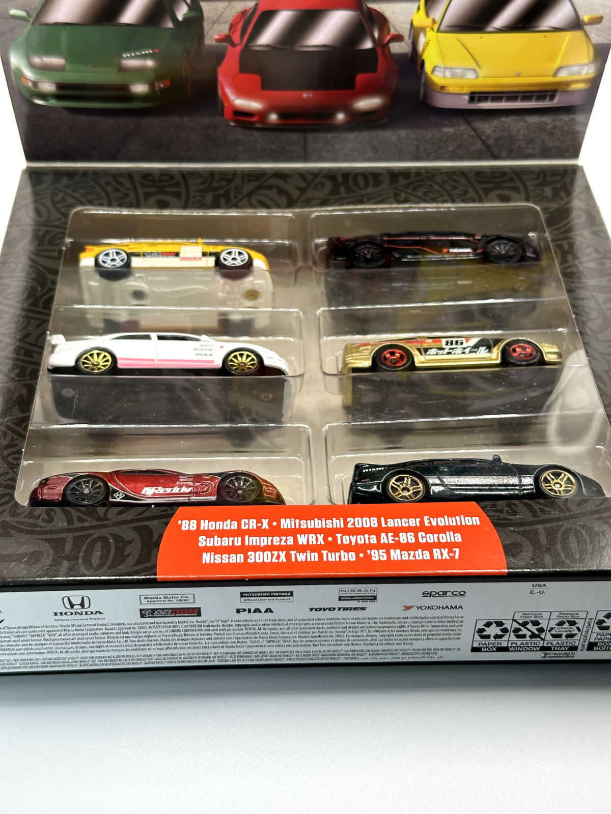 2022 Hot Wheels JDM 6 Car Multipack Honda/Mazda/Toyota/Subaru/Nissan/Mitsubishi