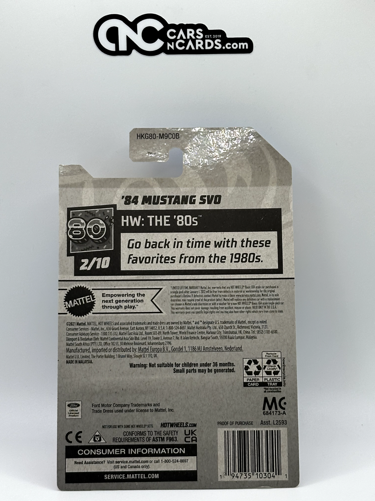 2023 Hot Wheels RLC Factory Sealed HW: The '80s 2/10 Mustang SVO Silver