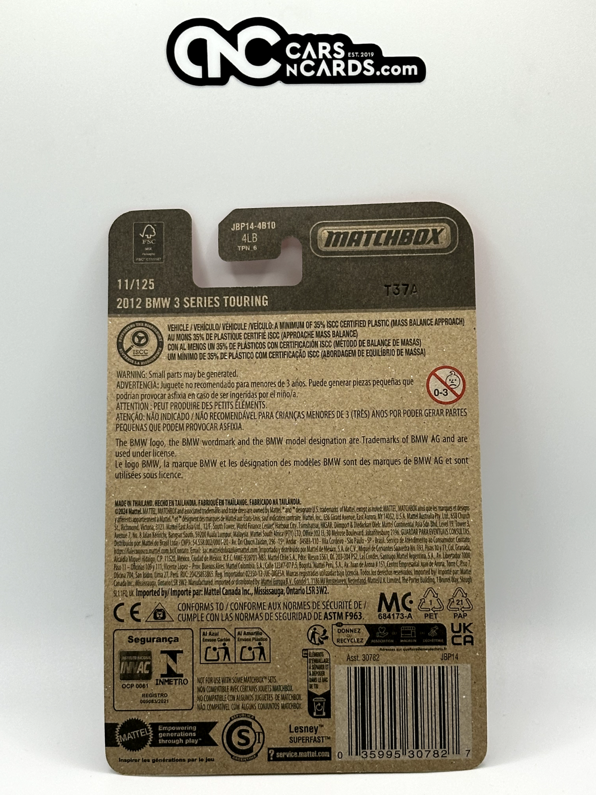 2025 Matchbox 2012 BMW 3 Series Touring Blue 11/125