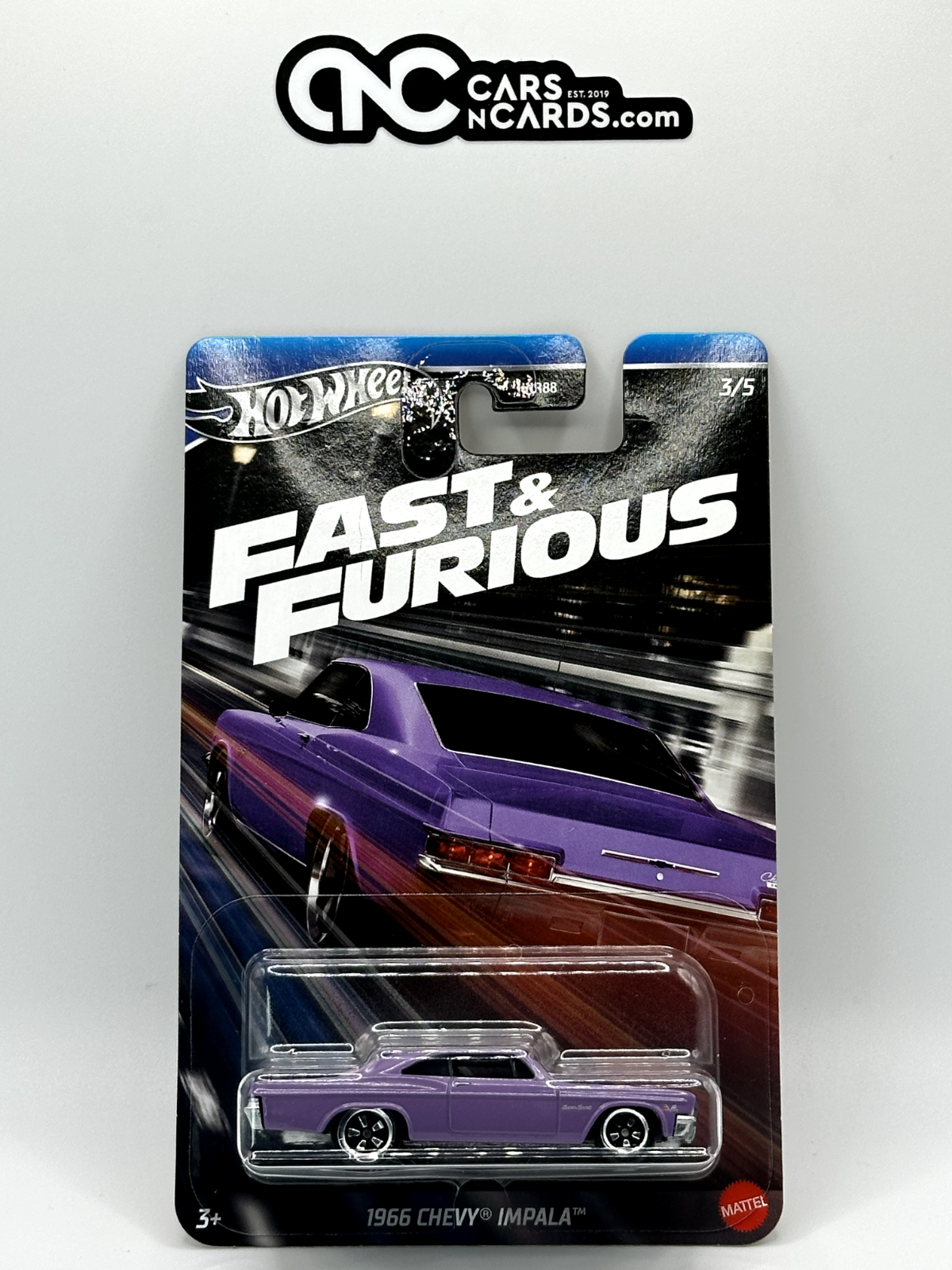 2024 Hot Wheels Fast & Furious 3/5 1966 Chevy Impala Metal Base