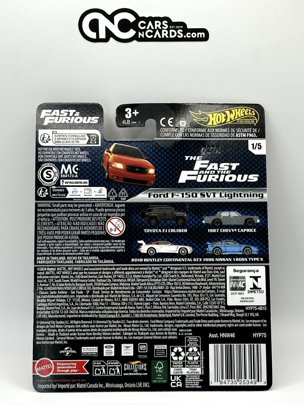 2024 Hot Wheels Fast & Furious Mix 4 #1/5 Ford F-150 SVT Lightning
