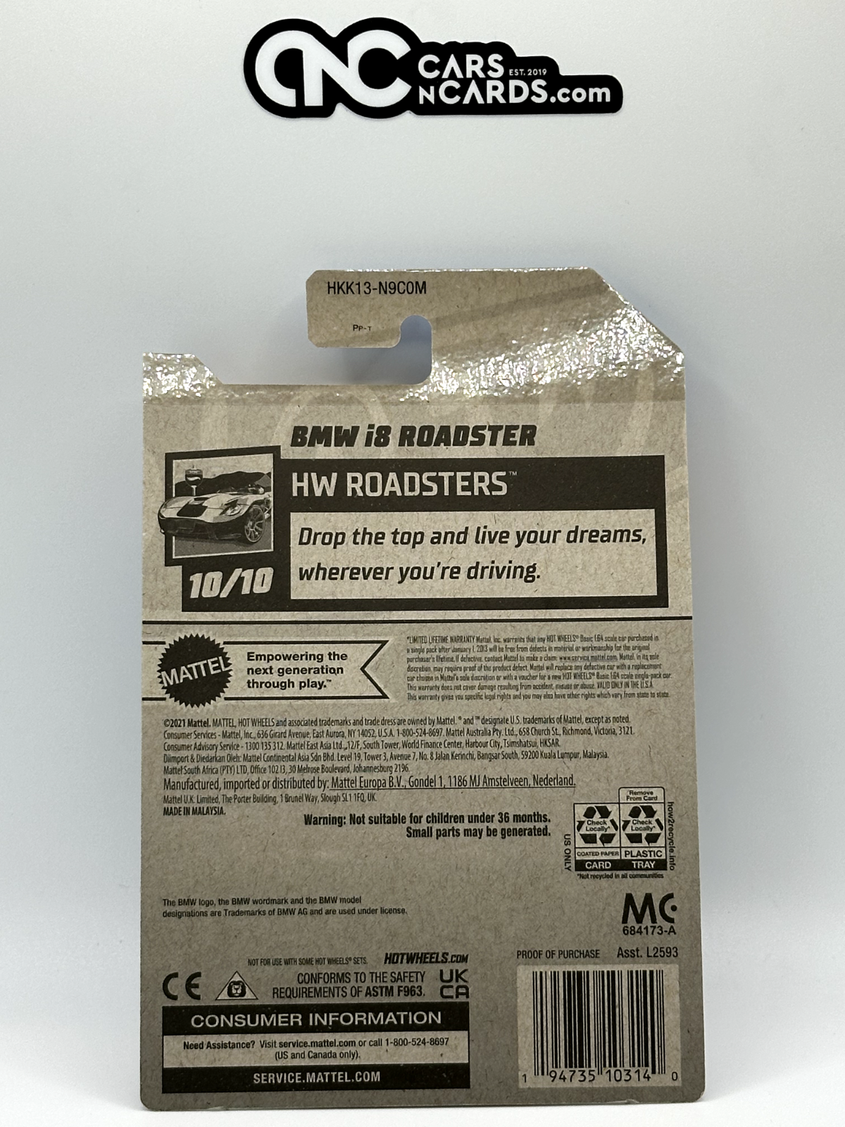 2023 Hot Wheels RLC Factory Sealed HW Roadsters 10/10 BMW i8 Roadster Black