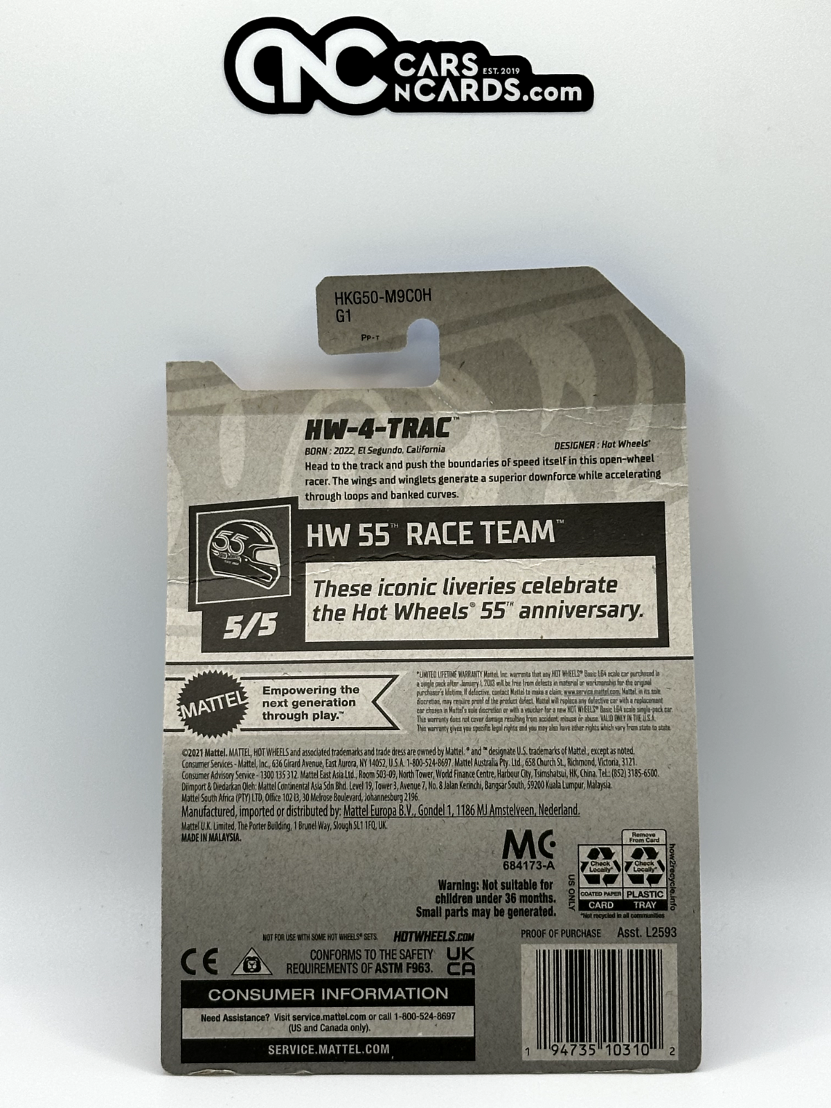 2023 Hot Wheels RLC Factory Sealed HW 55 Race Team HW-4-Trac Blue (Card Crease)