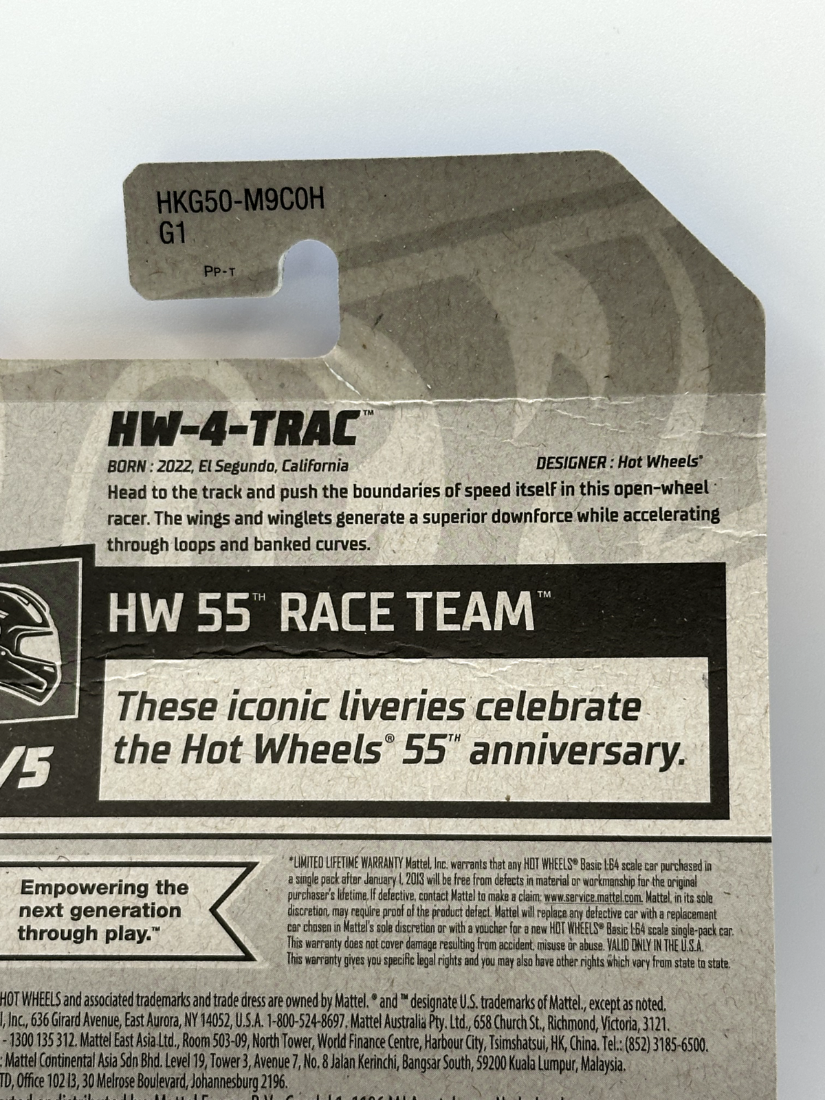 2023 Hot Wheels RLC Factory Sealed HW 55 Race Team HW-4-Trac Blue (Card Crease)
