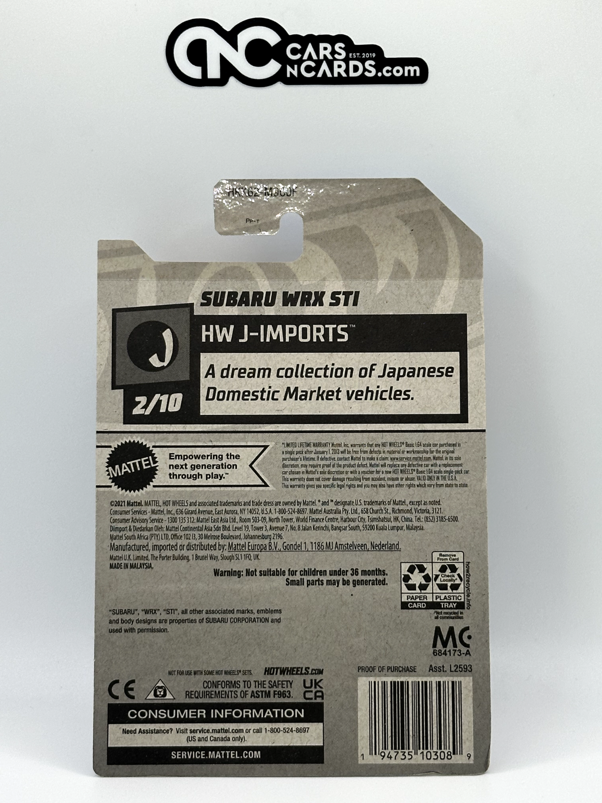 2023 Hot Wheels RLC Factory Sealed HW J-Imports Subaru WRX STI White Soft Corner