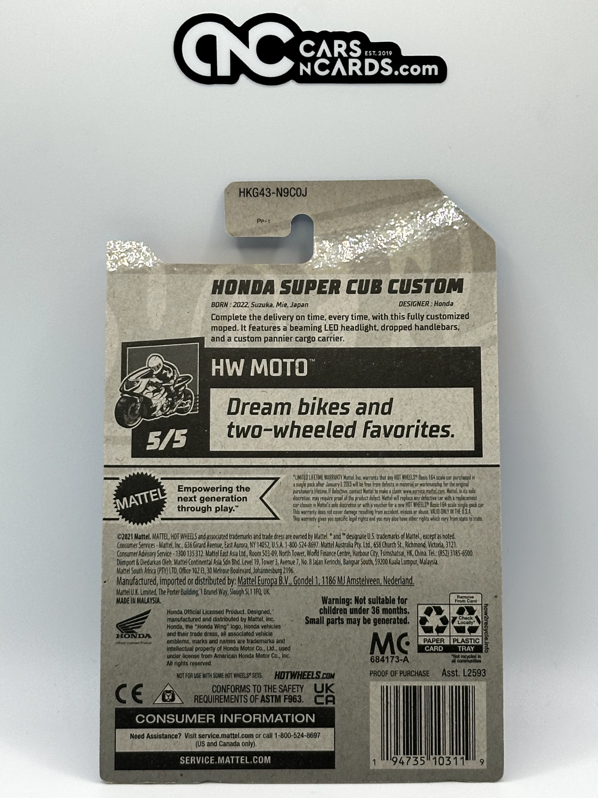 2023 Hot Wheels RLC Factory Sealed HW Moto 5/5 Honda Super Cub Custom Red