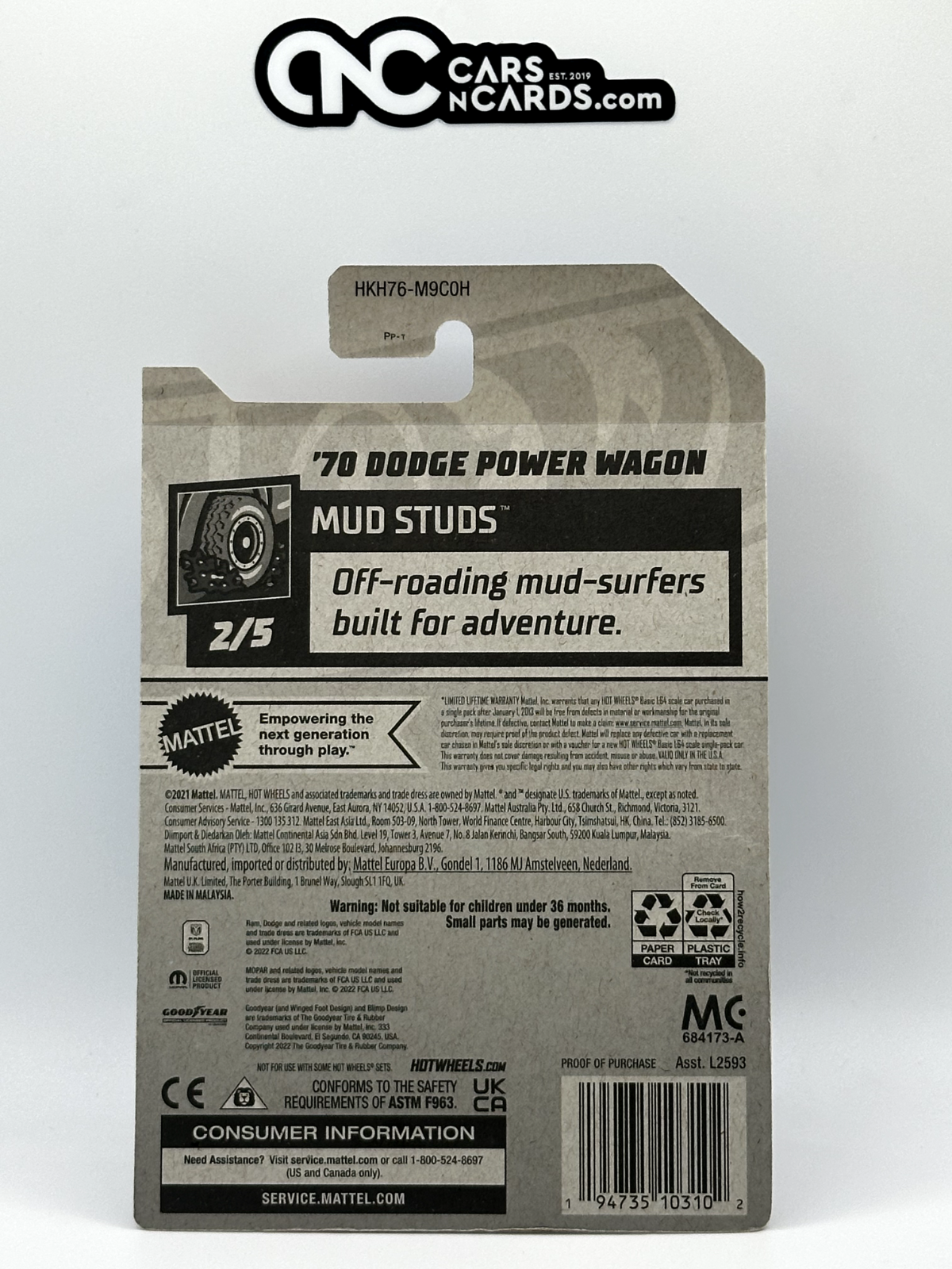 2023 Hot Wheels RLC Factory Sealed Mud Studs 2/5 '70 Dodge Power Wagon Blue