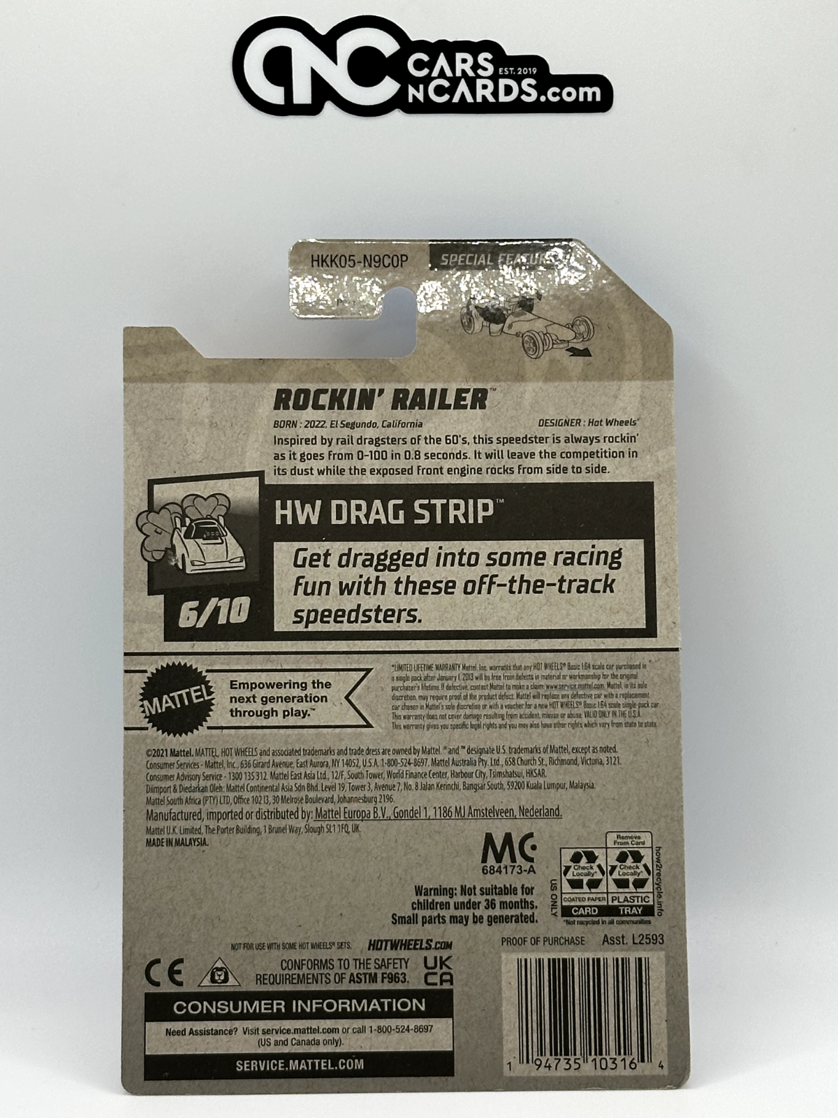 2023 Hot Wheels RLC Factory Sealed HW Drag Strip 6/10 Rockin' Railer Grey