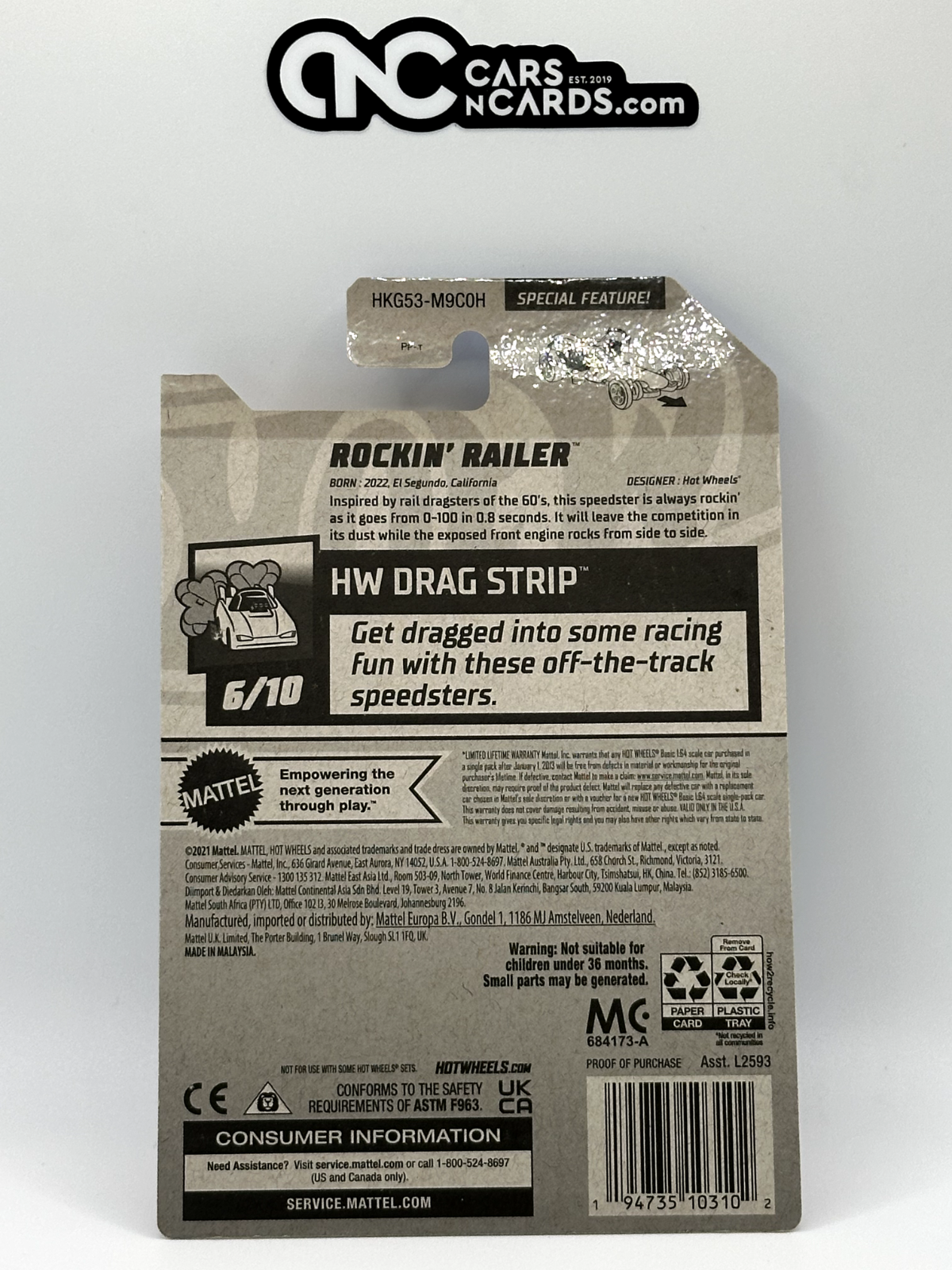 2023 Hot Wheels RLC Factory Sealed HW Drag Strip 6/10 Rockin' Railer White