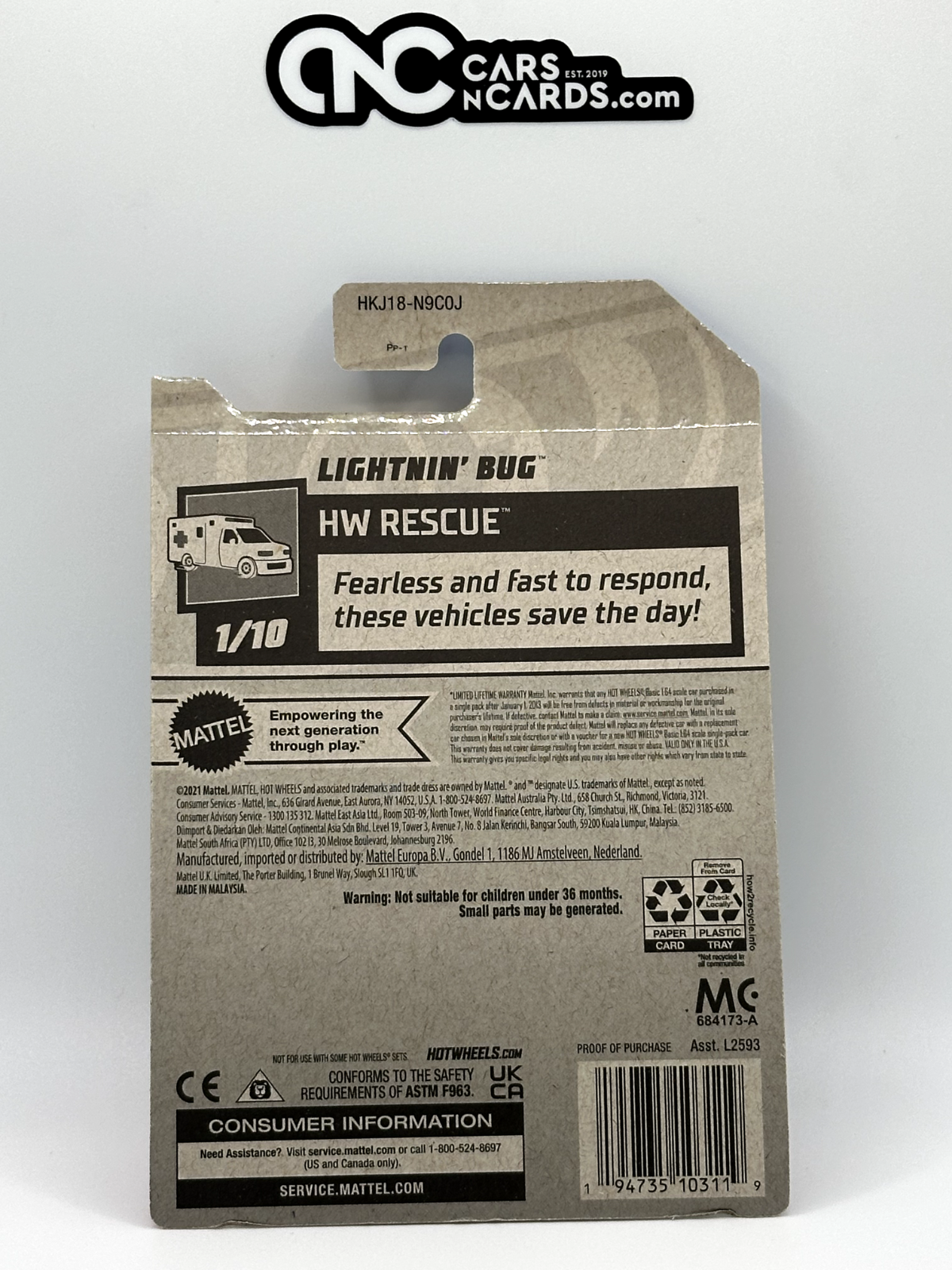2023 Hot Wheels RLC Factory Sealed HW Rescue 1/10 Lightnin' Bug Green