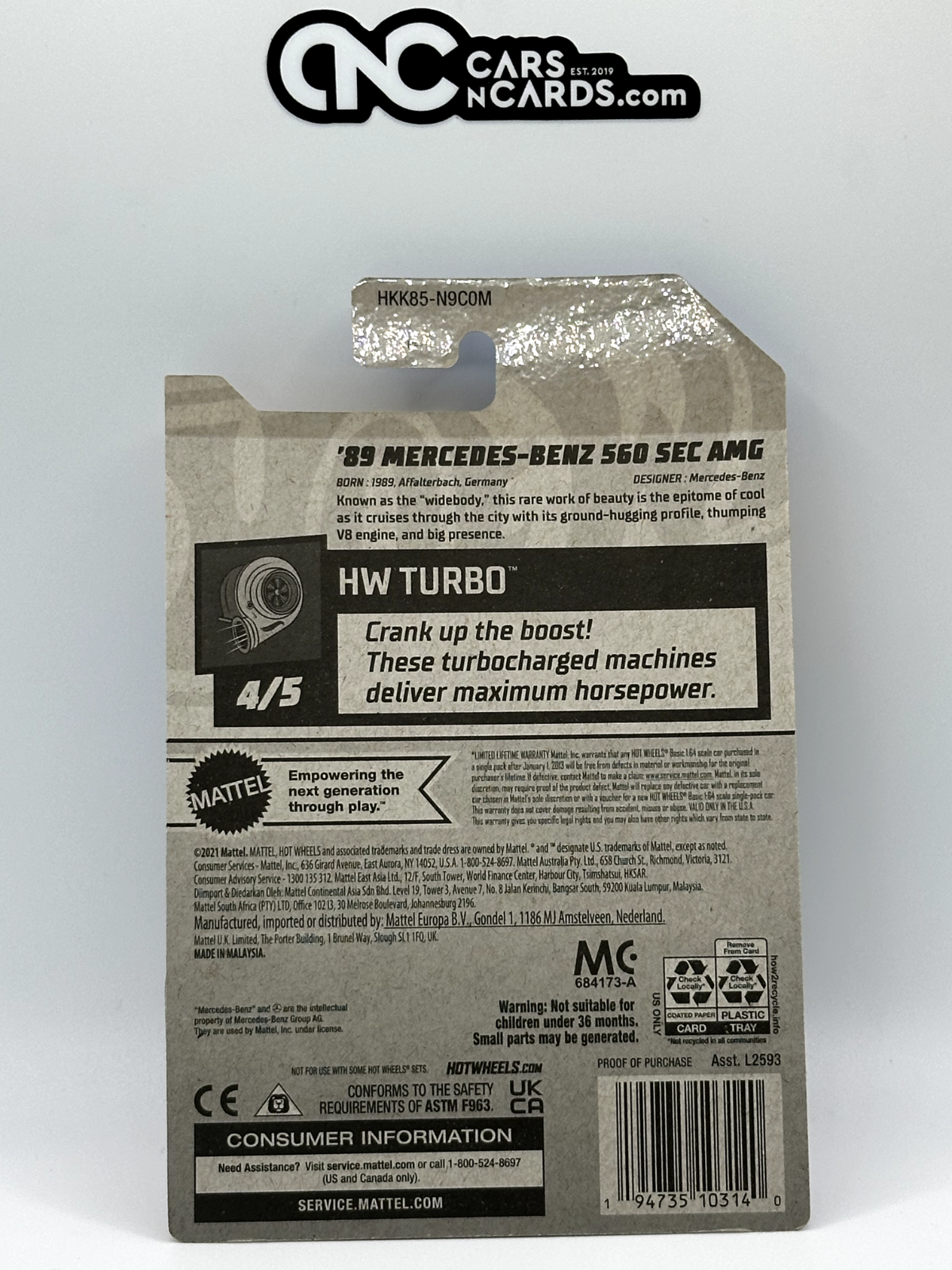 2023 Hot Wheels RLC Factory Sealed HW Turbo '89 Mercedes-Benz 560 SEC AMG Silver