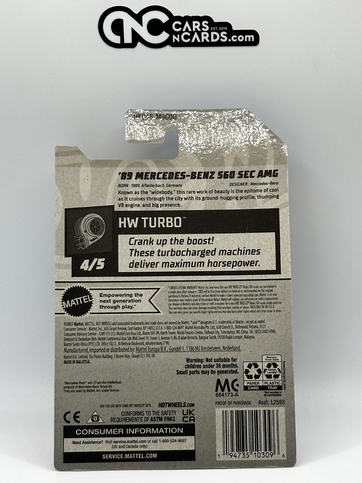 2023 Hot Wheels RLC Factory Sealed HW Turbo '89 Mercedes-Benz 560 SEC AMG Black