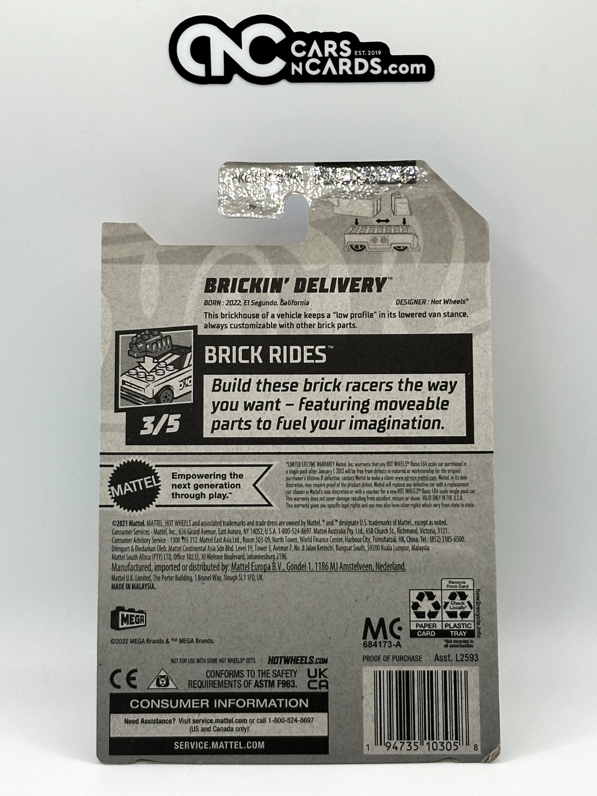 2023 Hot Wheels RLC Factory Sealed Brick Rides 3/5 Brickin' Delivery Green