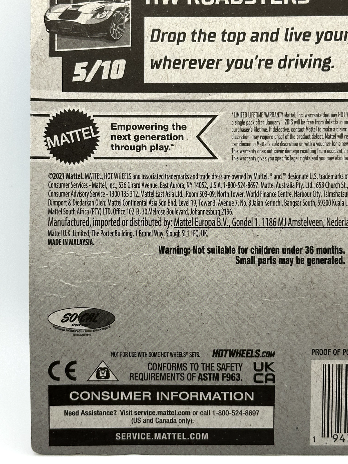 2023 Hot Wheels RLC Factory Sealed HW Roadsters 5/10 Max Steel (Card Crease)