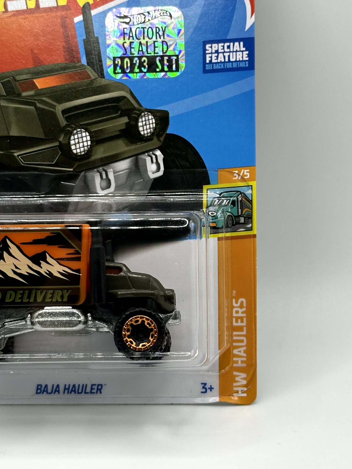 2023 Hot Wheels RLC Factory Sealed HW Haulers 3/5 Baja Hauler Green Soft Corner