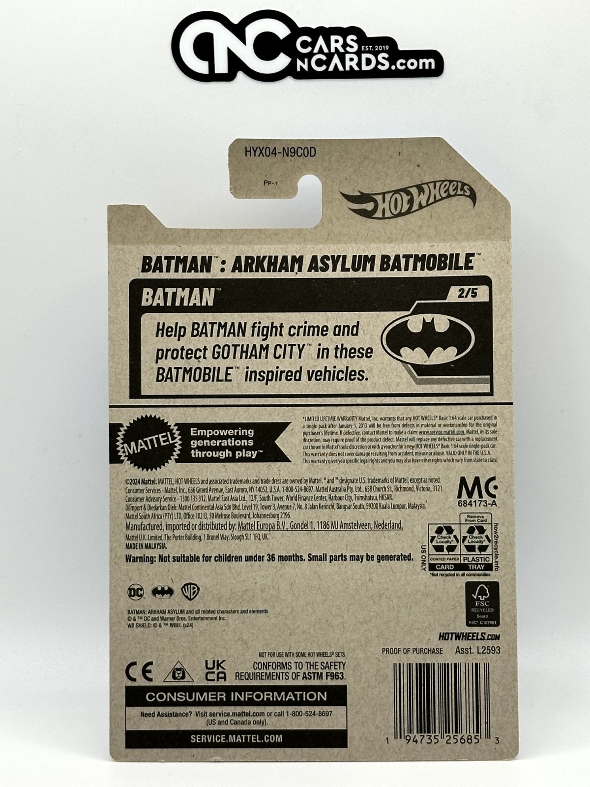 2025 Hot Wheels Batman 2/5 Batman : Arkham Asylum Batmobile