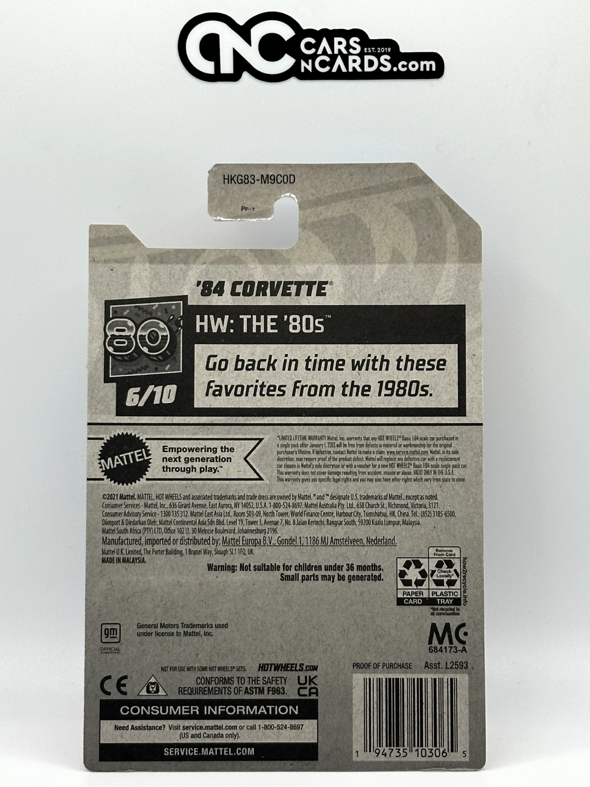 2023 Hot Wheels RLC Factory Sealed HW: The '80s 6/10 '84 Corvette Gold