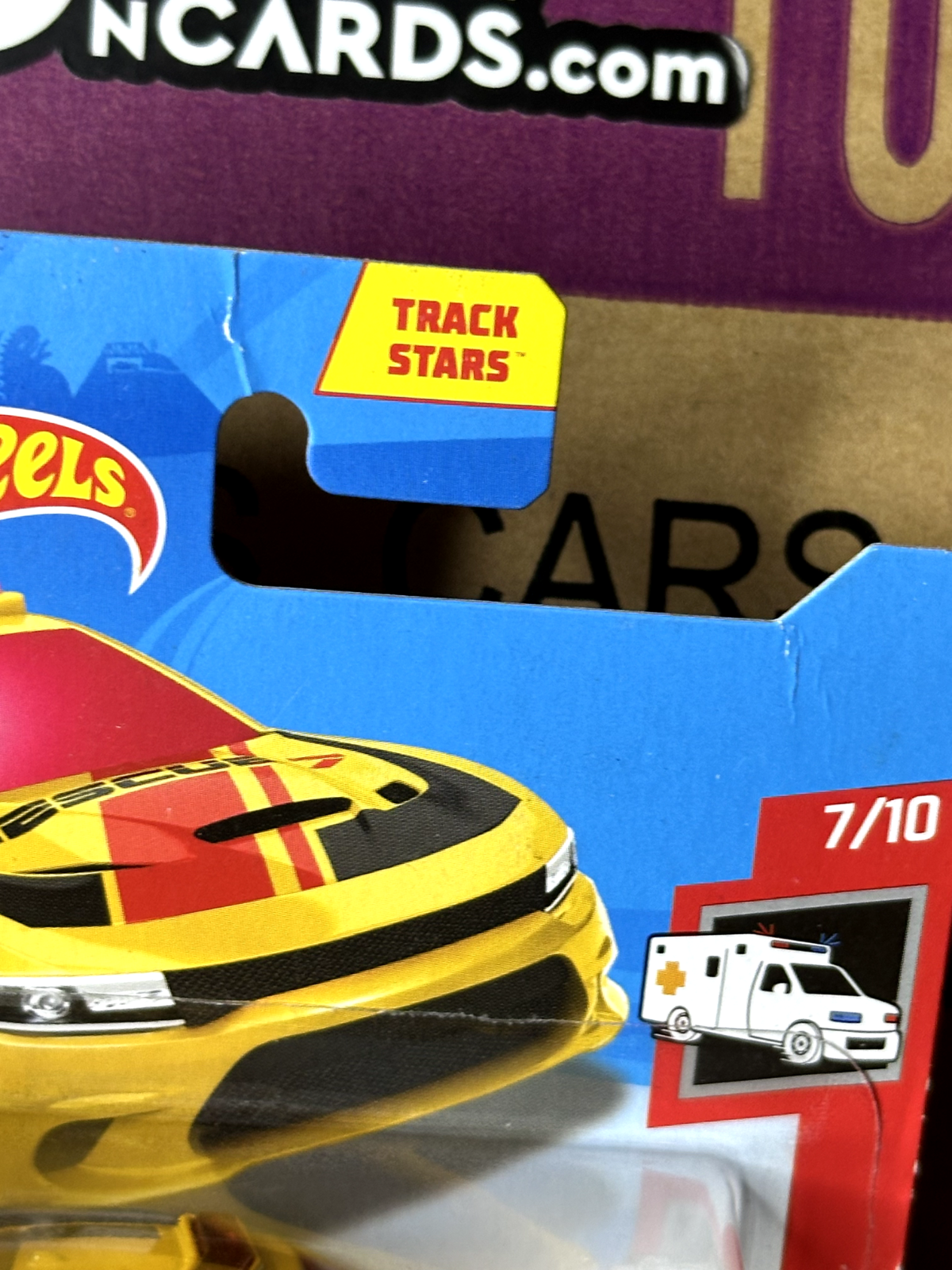 2021 Hot Wheels HW Rescue 7/10 '15 Dodge Charger SRT Short Card (Card Damage)