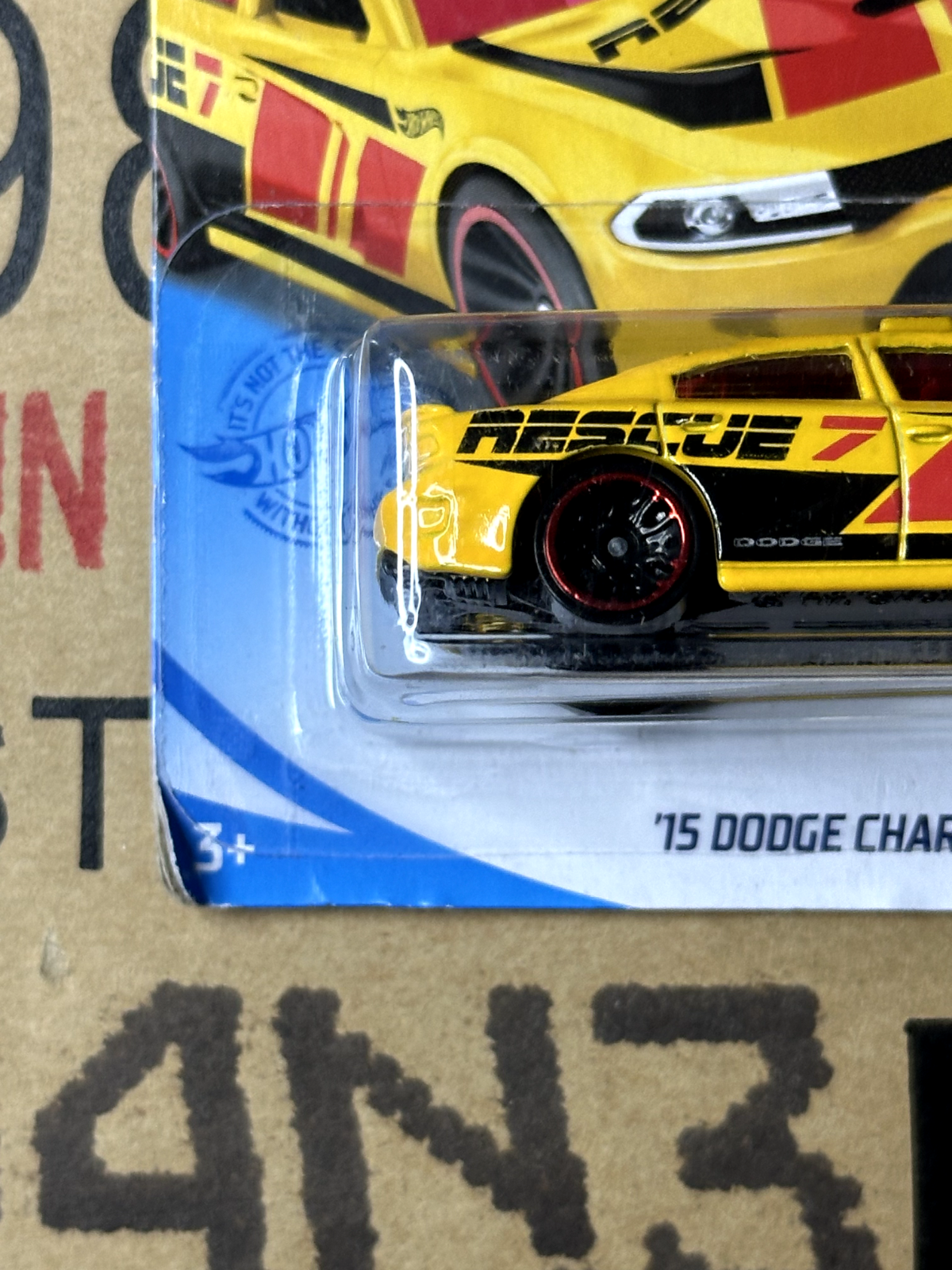 2021 Hot Wheels HW Rescue 7/10 '15 Dodge Charger SRT Short Card (Card Damage)