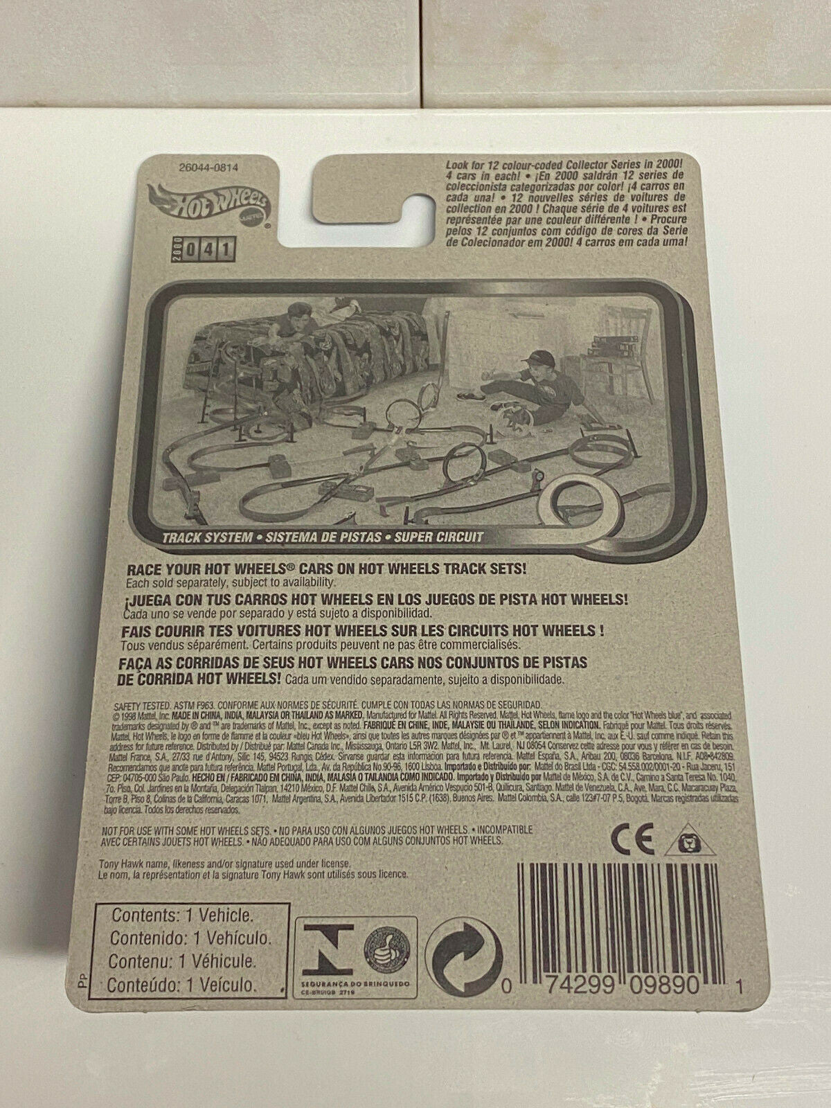2000 Hot Wheels Skate Series Tony Hawk Rigor Motor #1/4 International Card NIP