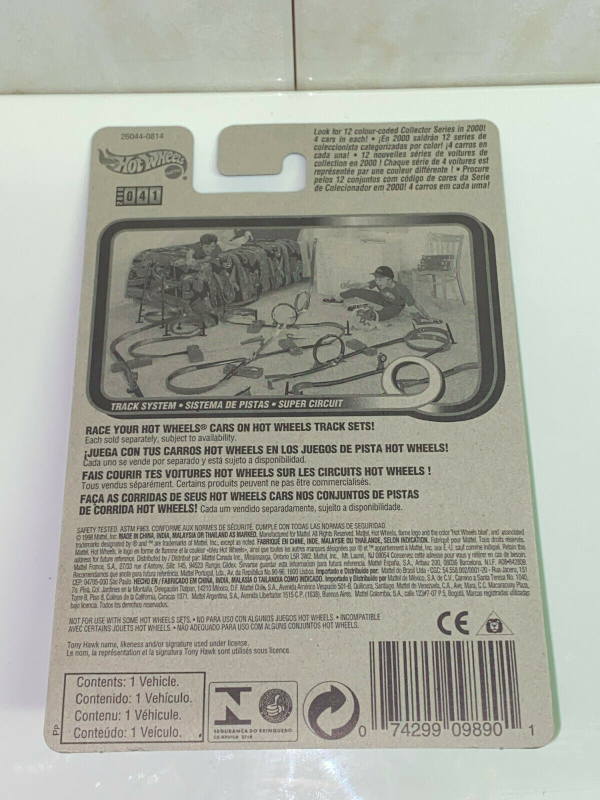 2000 Hot Wheels Skate Series Tony Hawk Rigor Motor #1/4 International Card NIP