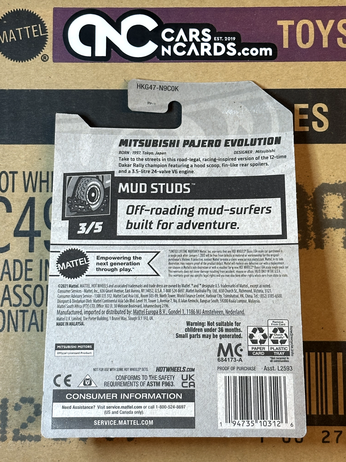 2023 Hot Wheels Mud Studs 3/5 Mitsubishi Pajero Evolution (Soft Corners)