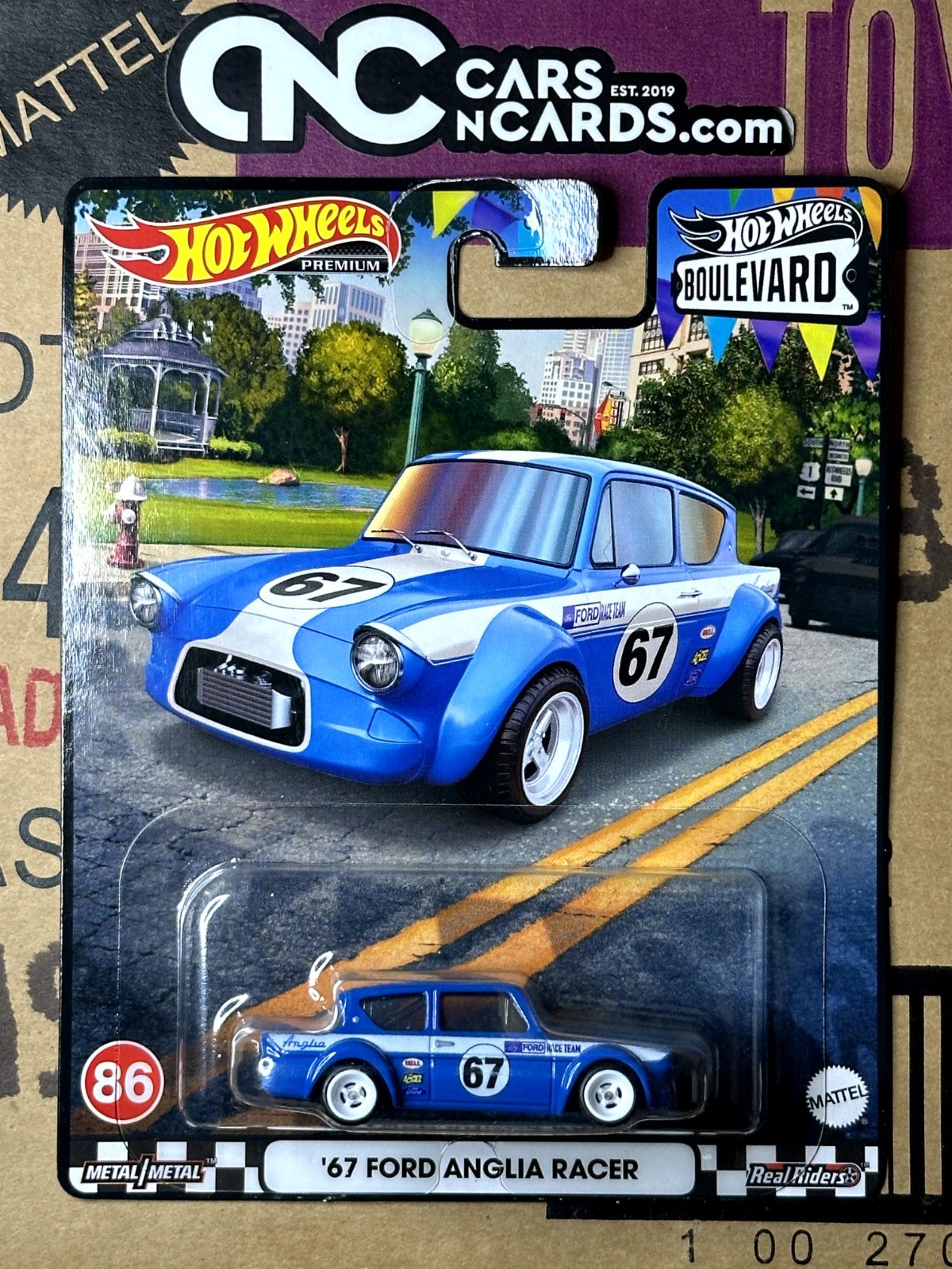 2023 Hot Wheels Premium Boulevard #86 '67 Ford Anglia Racer (Bent Corner)