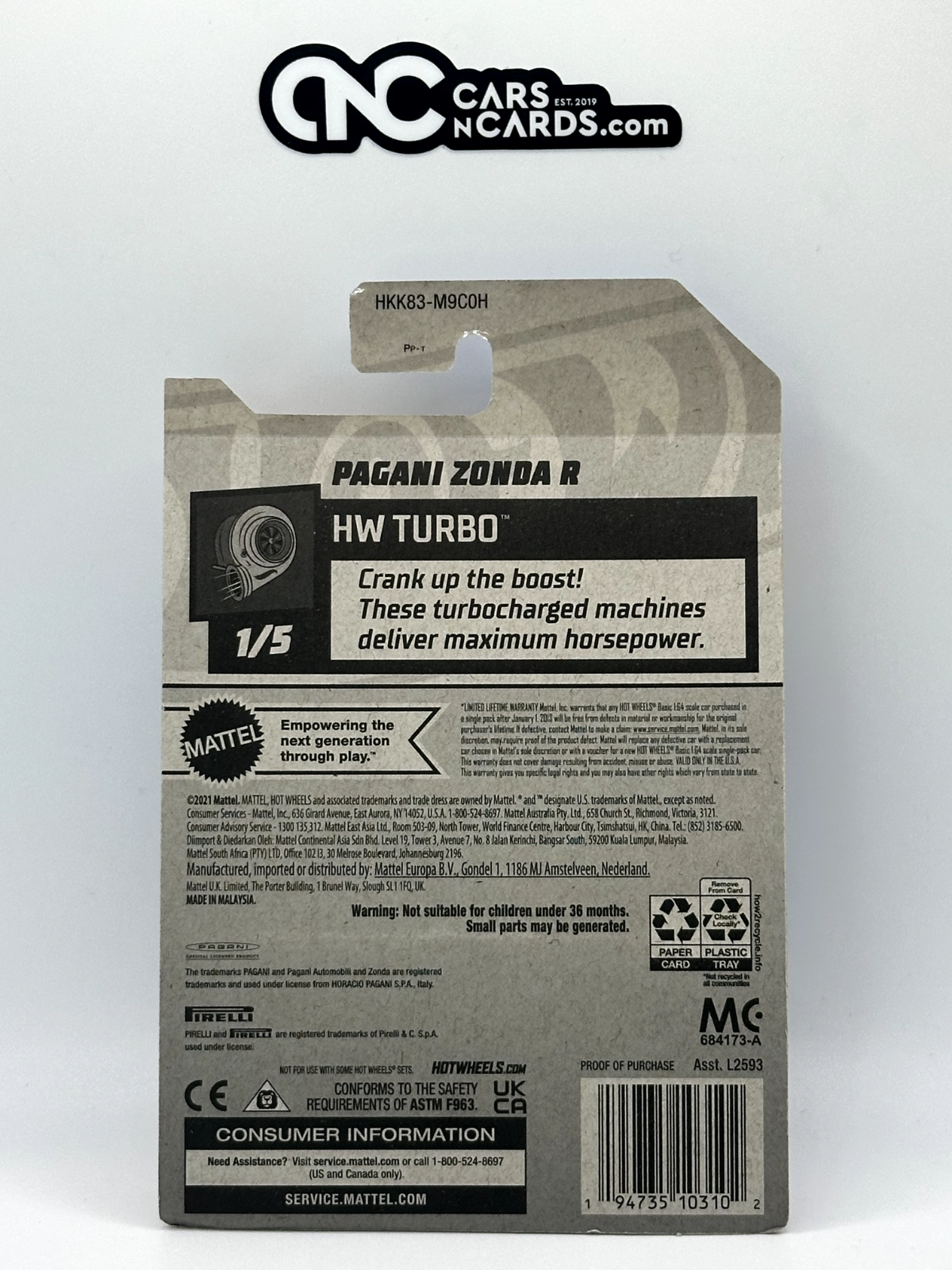 2023 Hot Wheels RLC Factory Sealed HW Turbo Pagani Zonda R Blue (Soft Corner)