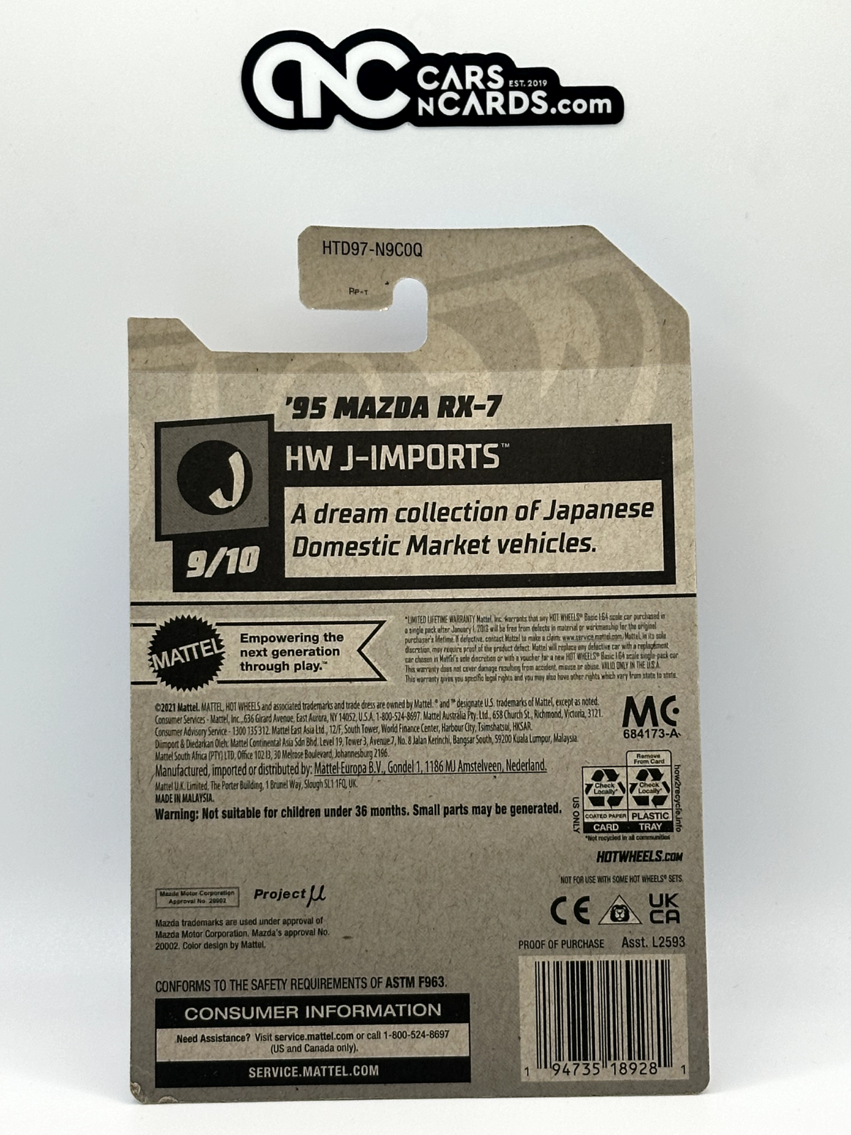 2024 Hot Wheels HW J-Imports 9/10 '95 Mazda RX-7 Blue