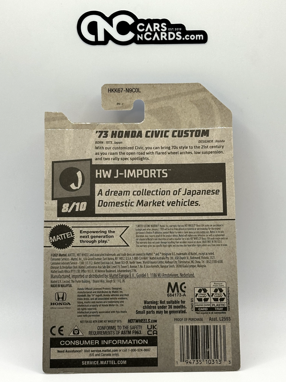 2023 Hot Wheels RLC Factory Sealed HW J-Imports '73 Honda Civic Custom Orange
