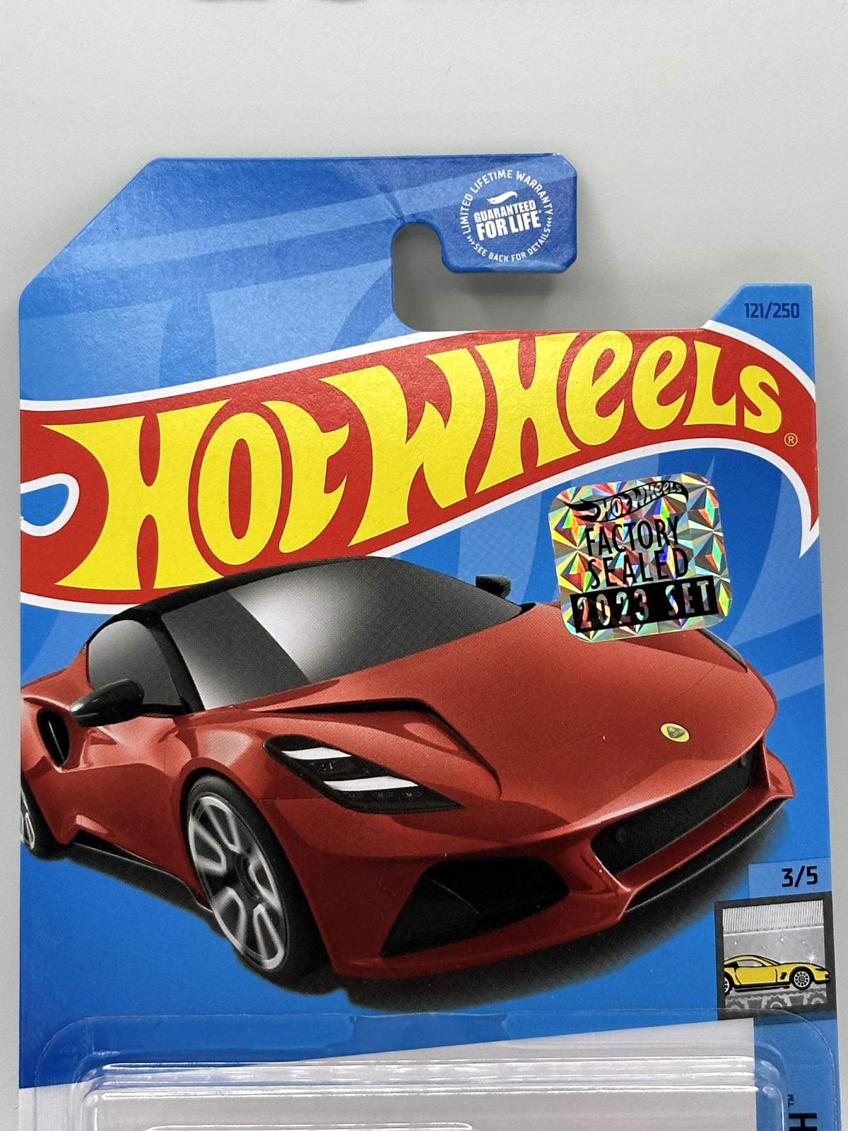 2023 Hot Wheels RLC Factory Sealed Factory Fresh 3/5 Lotus Emira (Card Crease)