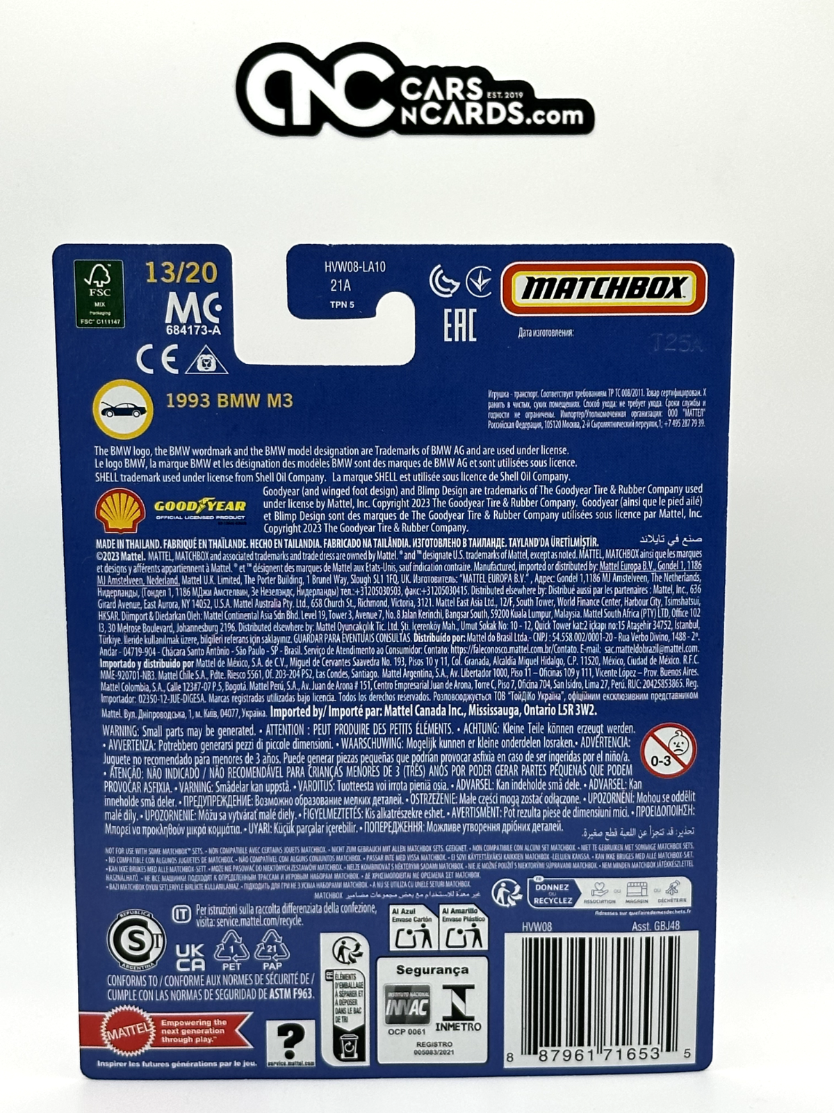 2024 Matchbox Collectors 13/20 1993 BMW M3 Shell