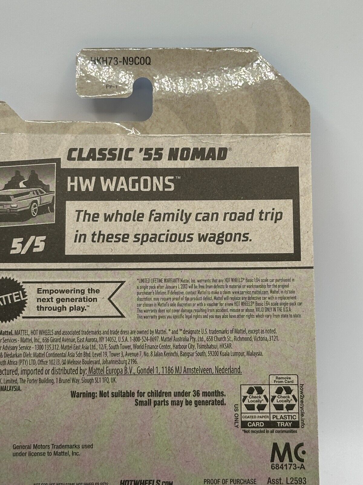 2023 Hot Wheels RLC Factory Sealed HW Wagons 5/5 Classic '55 Nomad (Card Damage)