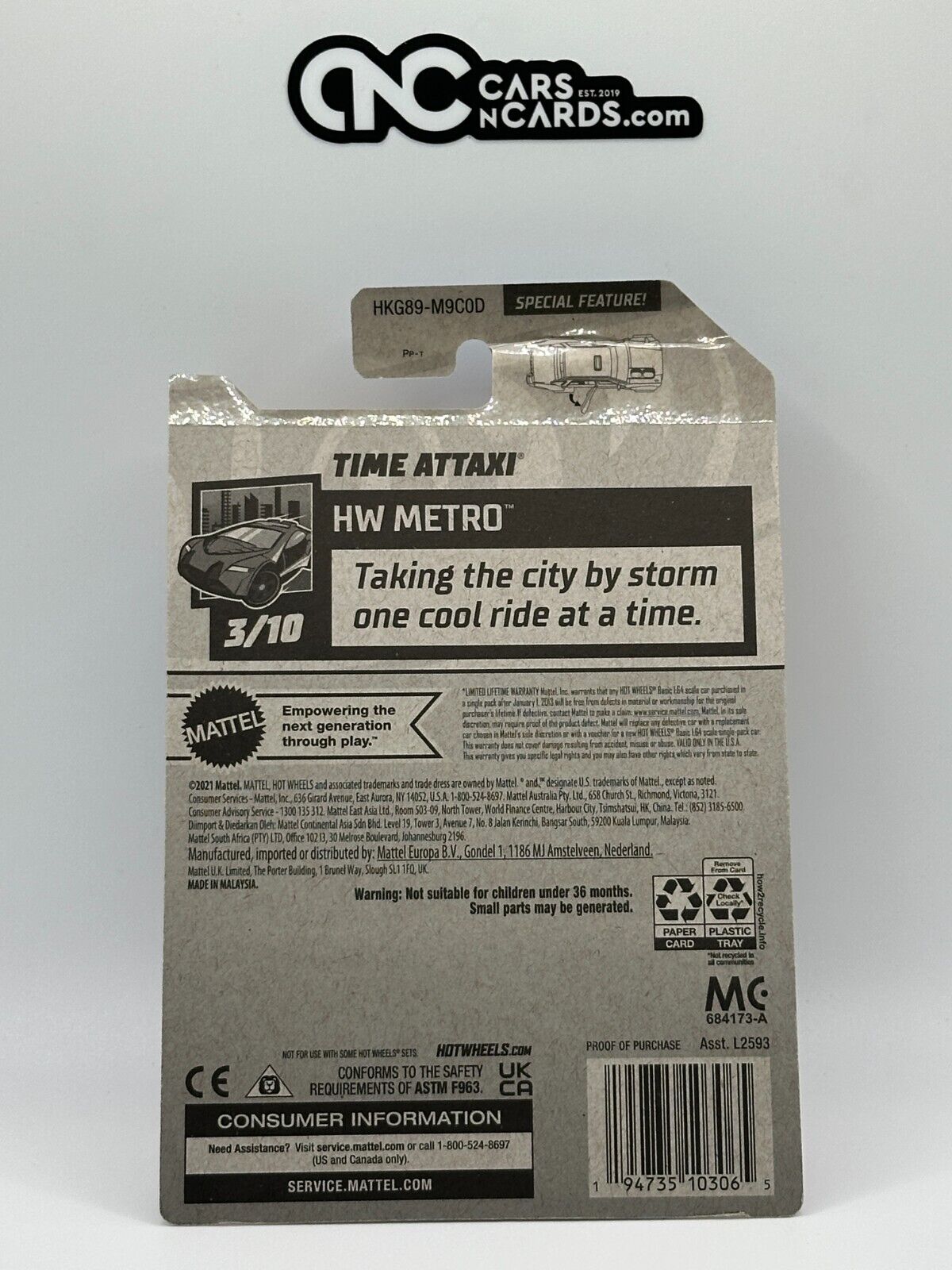 2023 Hot Wheels RLC Factory Sealed HW Metro 3/10 Time Attaxi (Card Damage)