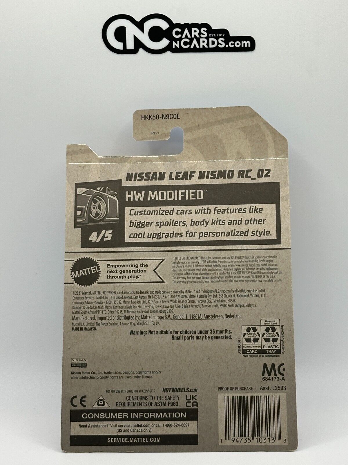 2023 Hot Wheels RLC Factory Sealed HW Modified 4/5 Nissan Leaf Nismo RC_02 White