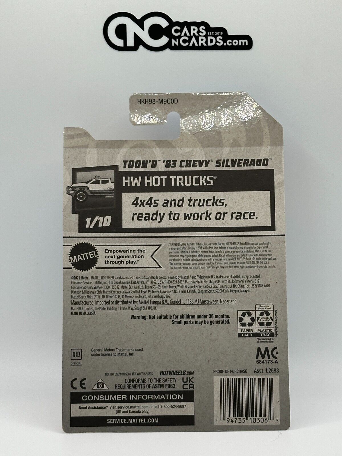 2023 Hot Wheels RLC Factory Sealed HW Hot Trucks 1/10 TOON'D '83 Chevy Silverado