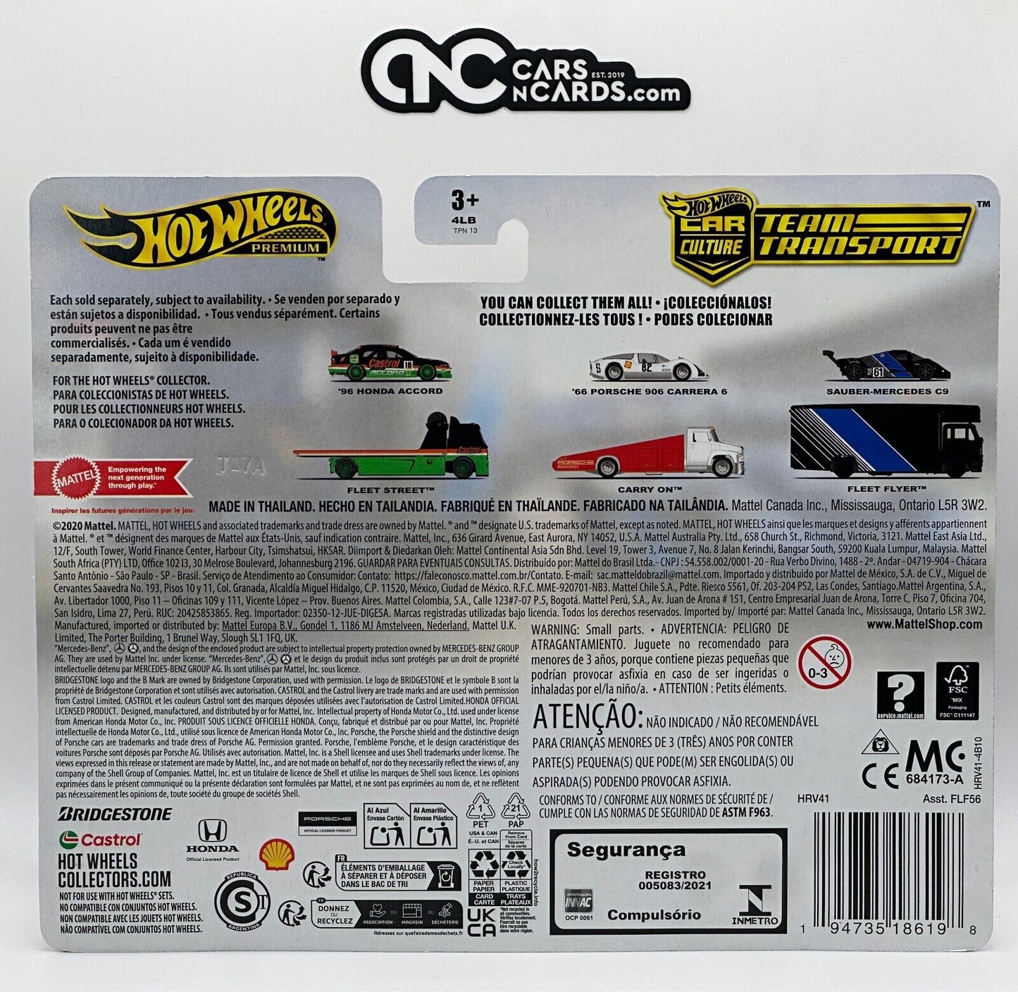 2024 Hot Wheels Premium Team Transport Sauber-Mercedes C9 (Cracked Blister)