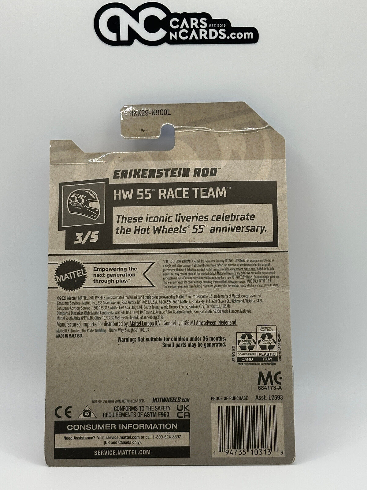 2023 Hot Wheels RLC Factory Sealed Erikenstein Rod White (Card Crease)